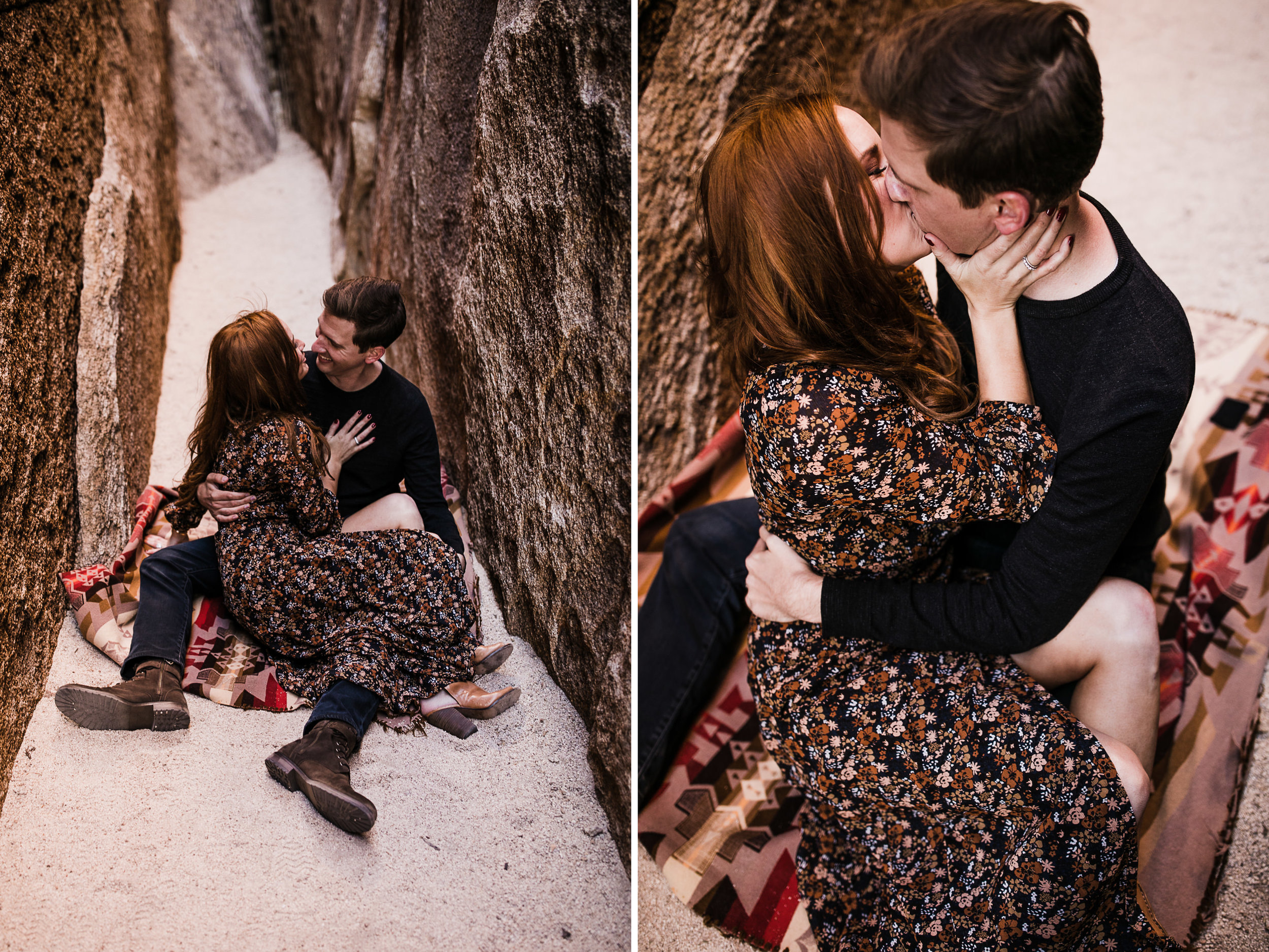 adventurous engagement photos in joshua tree | national park elopement photographer | the hearnes adventure photography | www.thehearnes.com