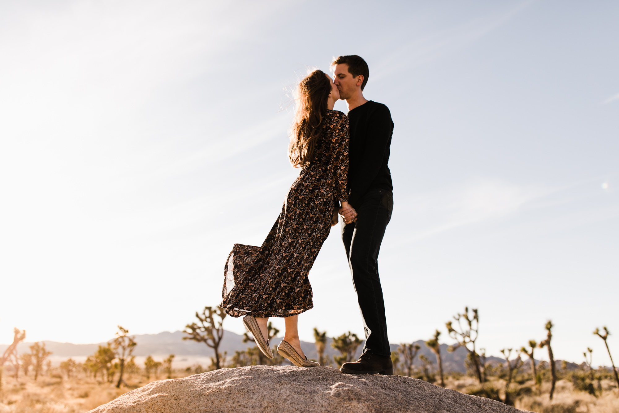 adventurous engagement photos in joshua tree | national park elopement photographer | the hearnes adventure photography | www.thehearnes.com