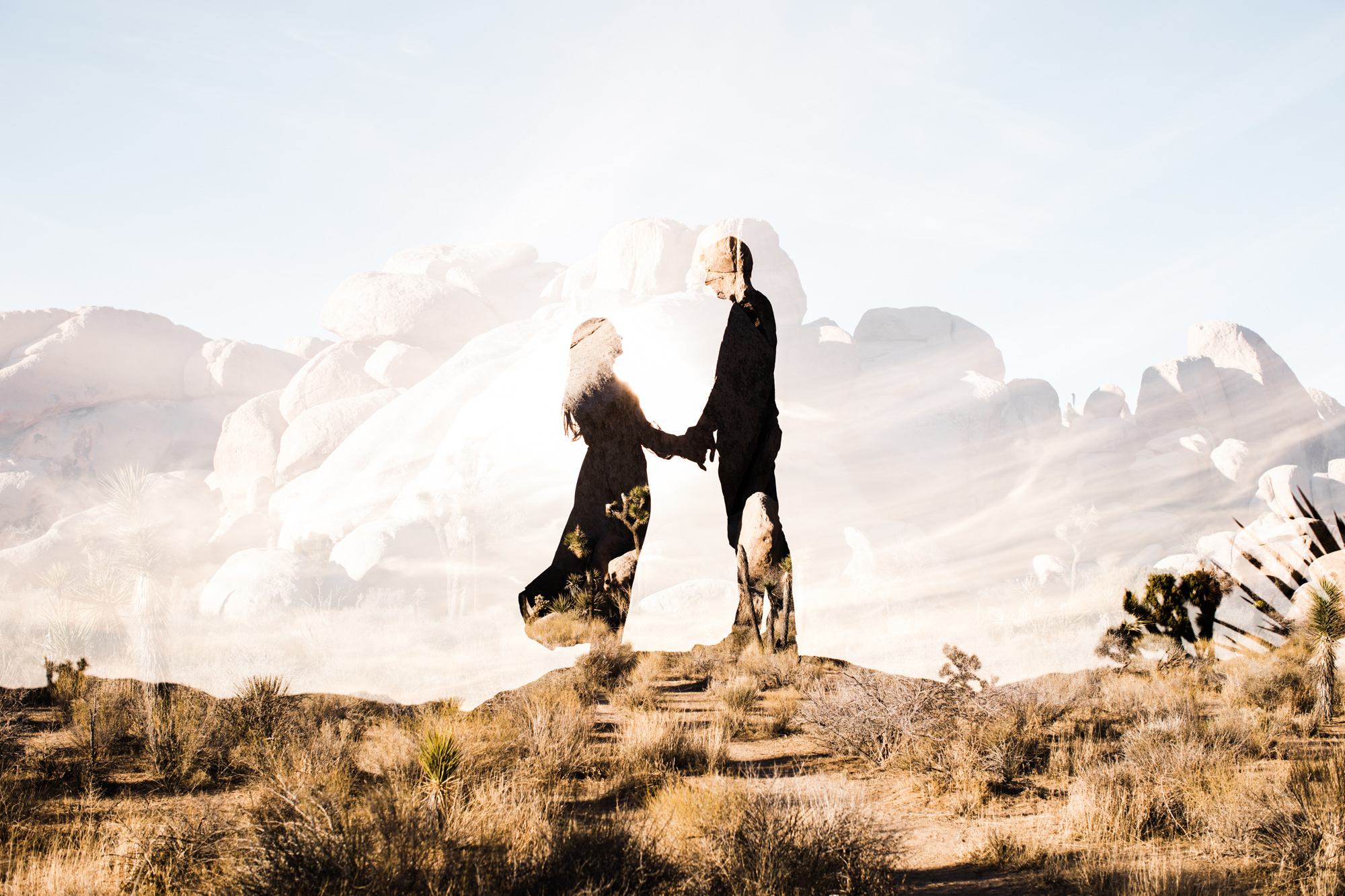 adventurous engagement photos in joshua tree | national park elopement photographer | the hearnes adventure photography | www.thehearnes.com