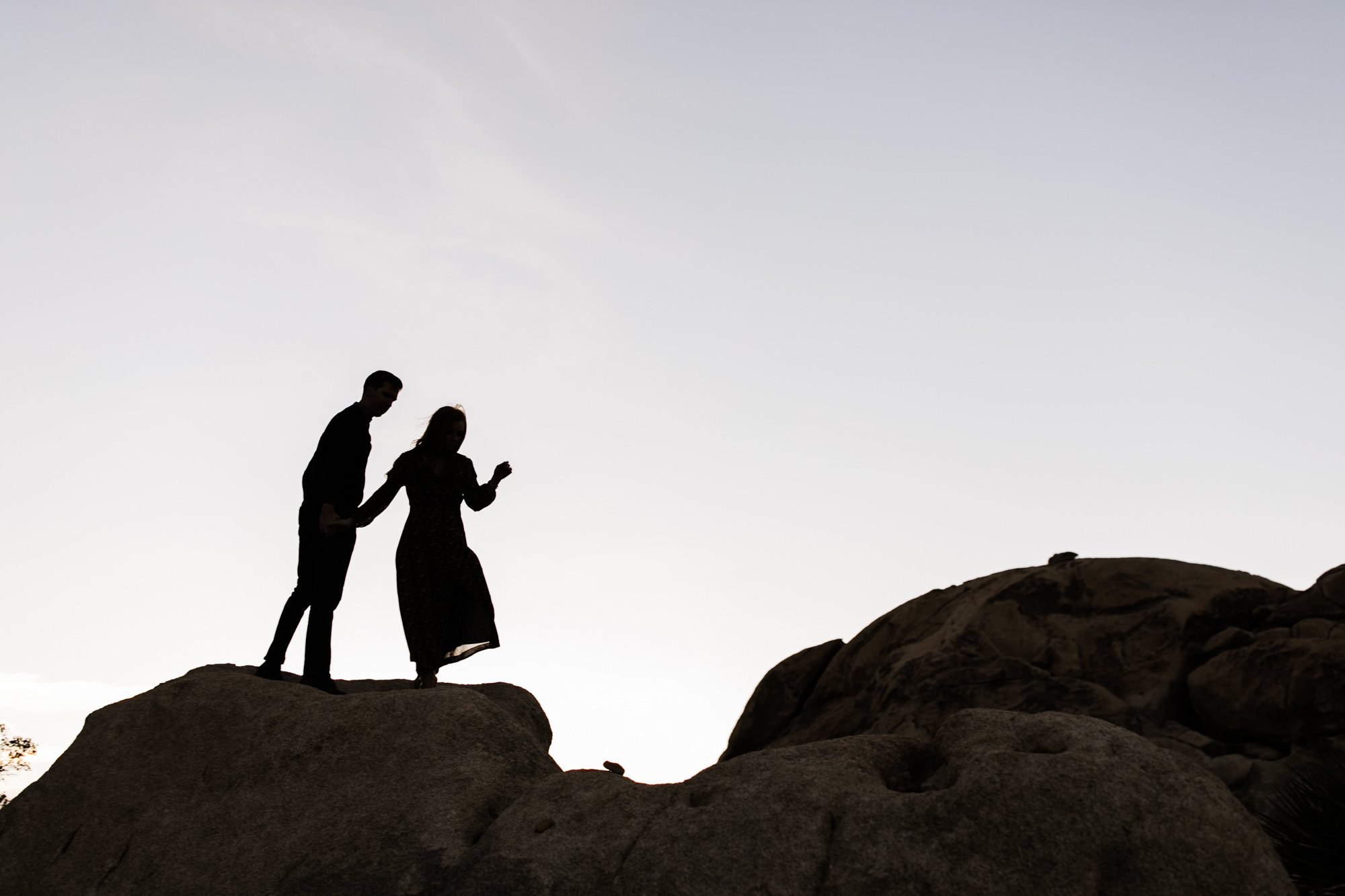 adventurous engagement photos in joshua tree | national park elopement photographer | the hearnes adventure photography | www.thehearnes.com