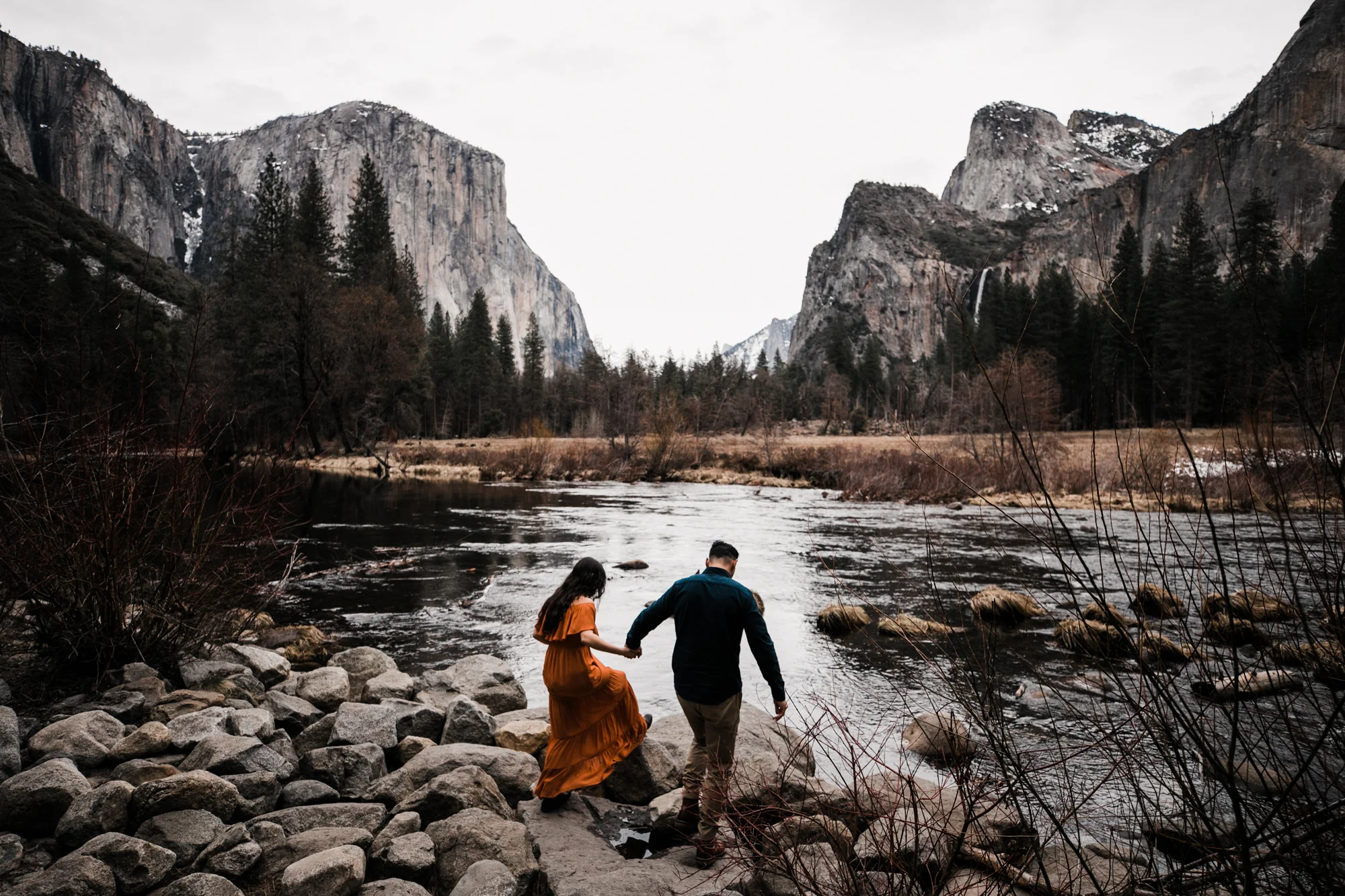 waterfalls + meadows engagement session in yosemite national park | adventurous elopement photographer | the hearnes adventure photography | www.thehearnes.com