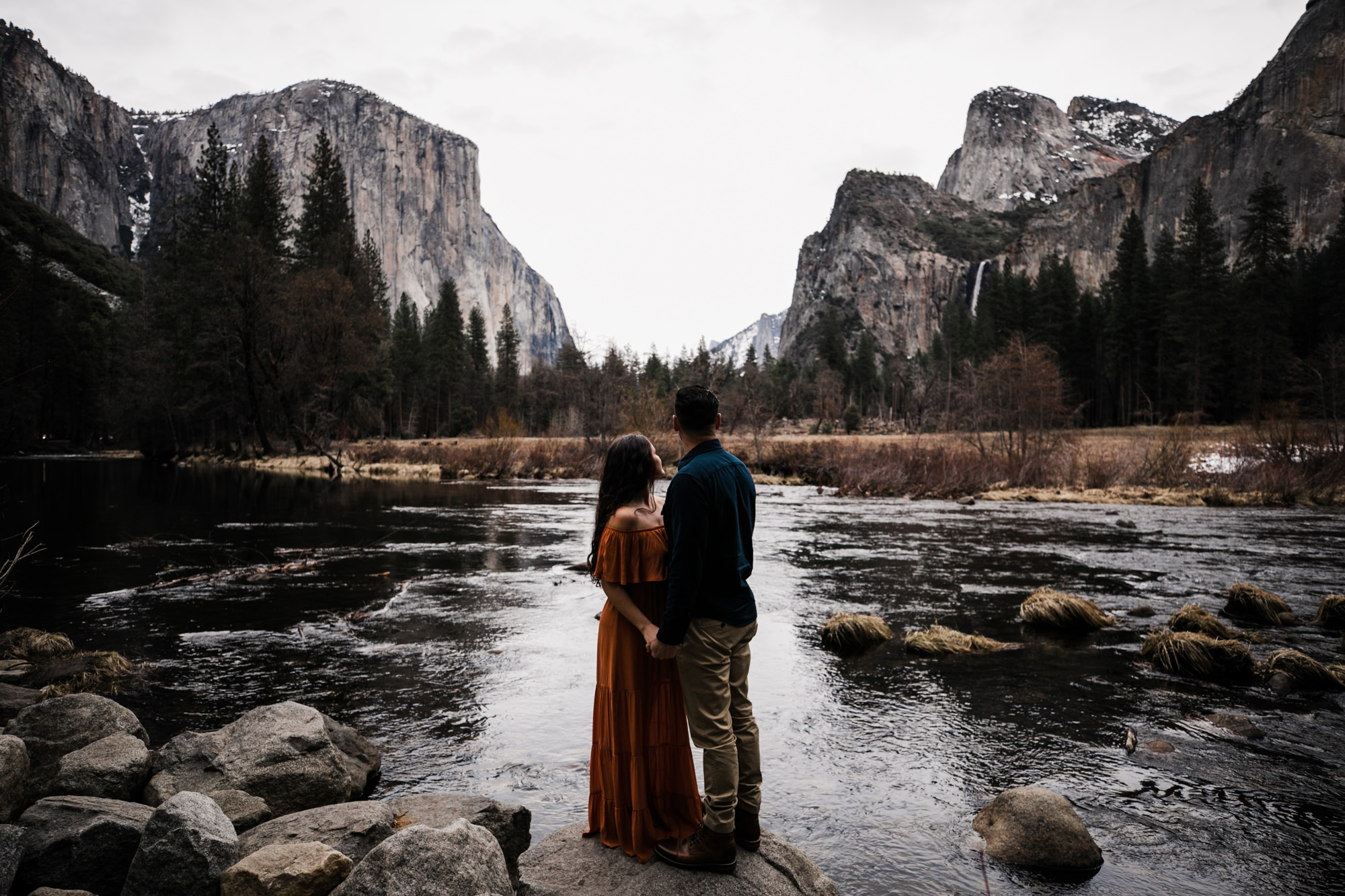 waterfalls + meadows engagement session in yosemite national park | adventurous elopement photographer | the hearnes adventure photography | www.thehearnes.com