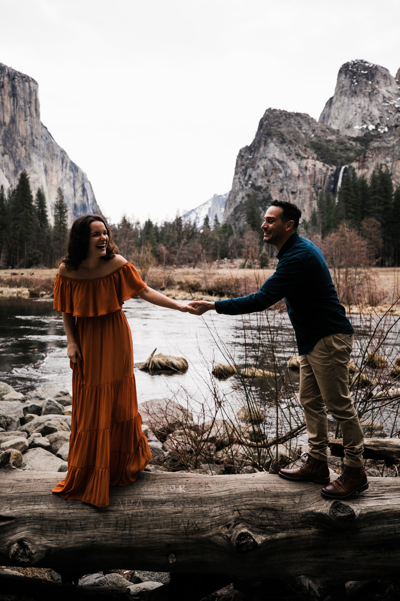 waterfalls + meadows engagement session in yosemite national park | adventurous elopement photographer | the hearnes adventure photography | www.thehearnes.com