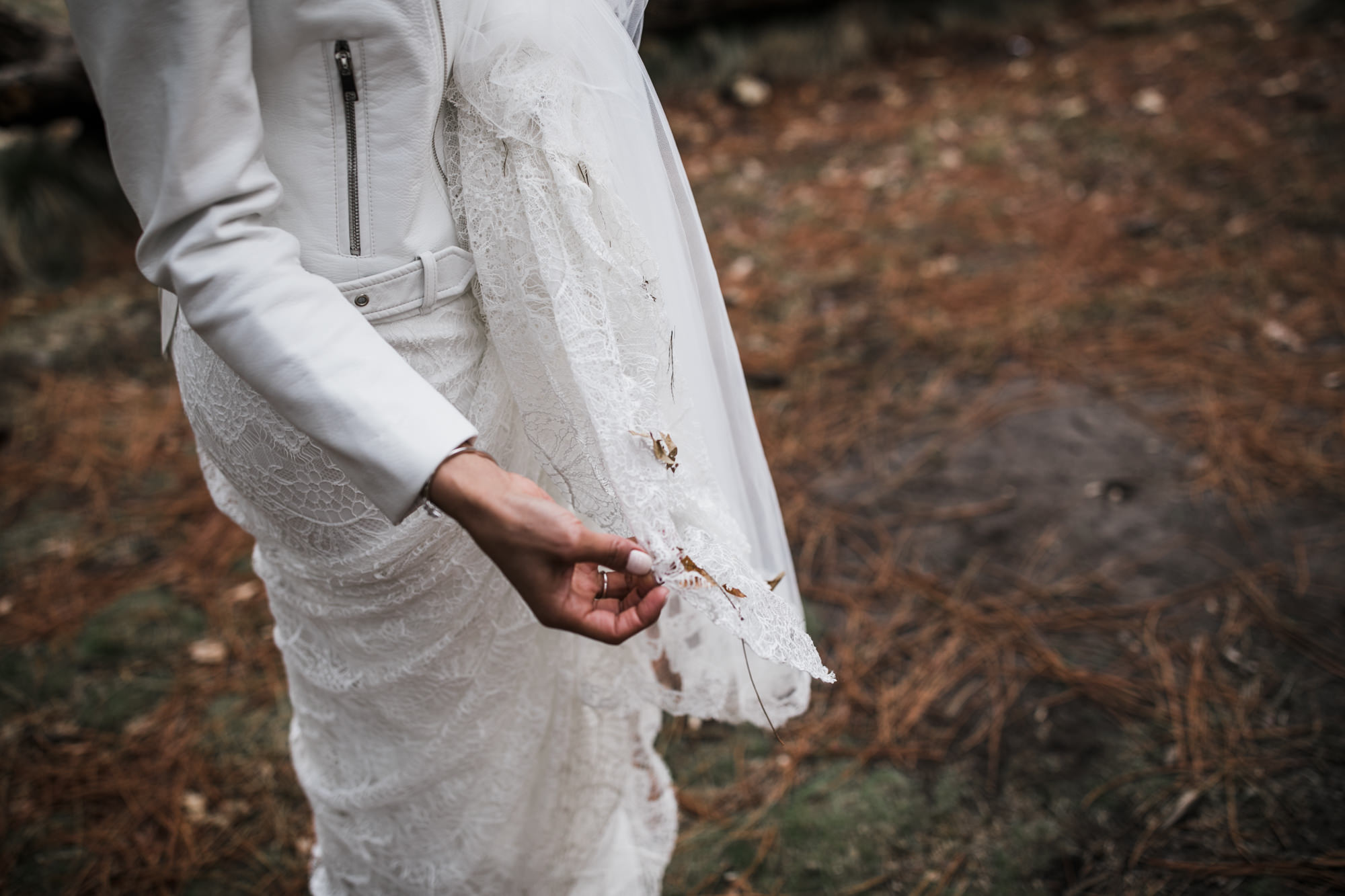 dirty wedding dress inspiration in yosemite