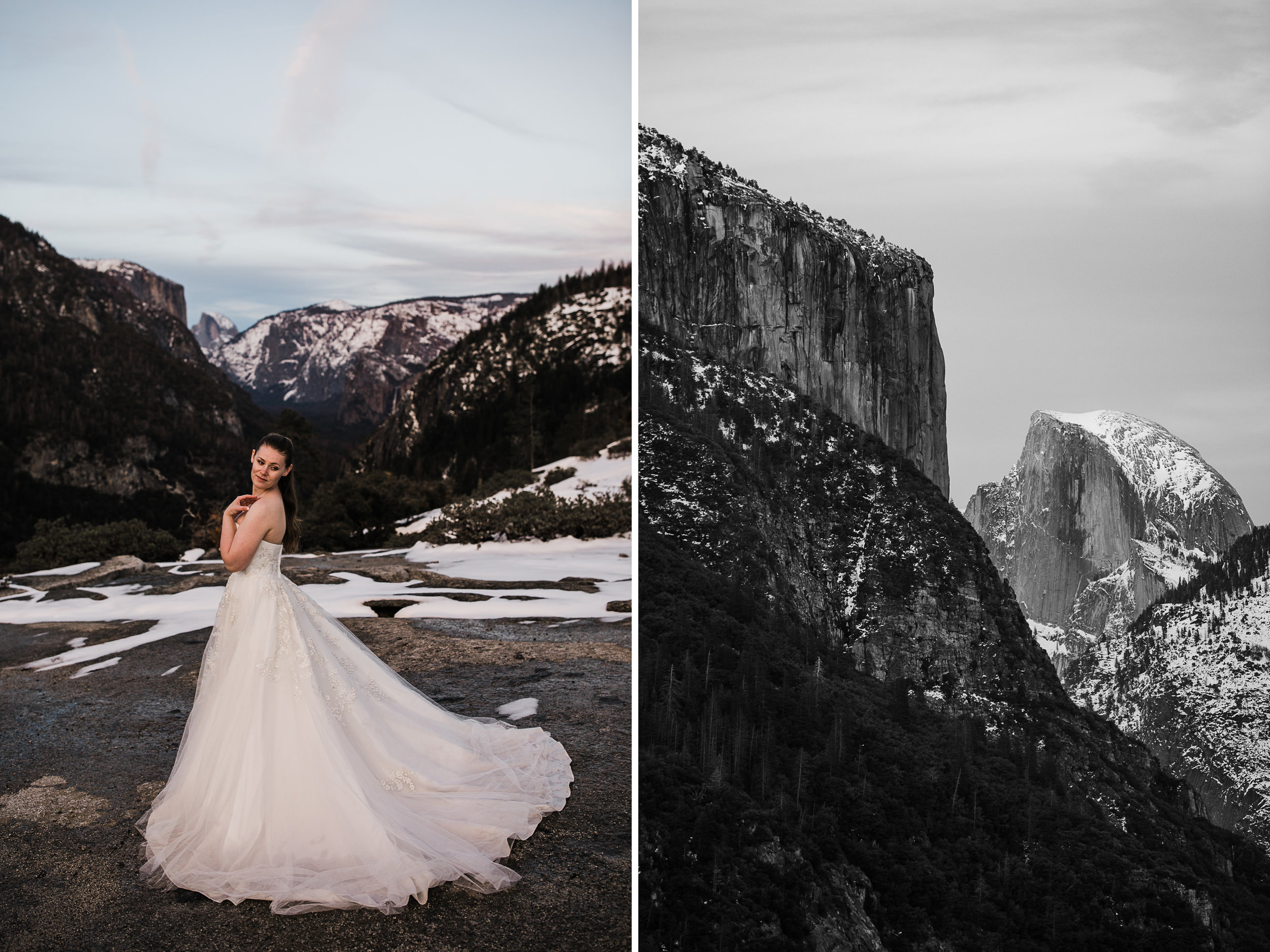 snowy elopement wedding in yosemite national park | The Hearnes Adventure Photography