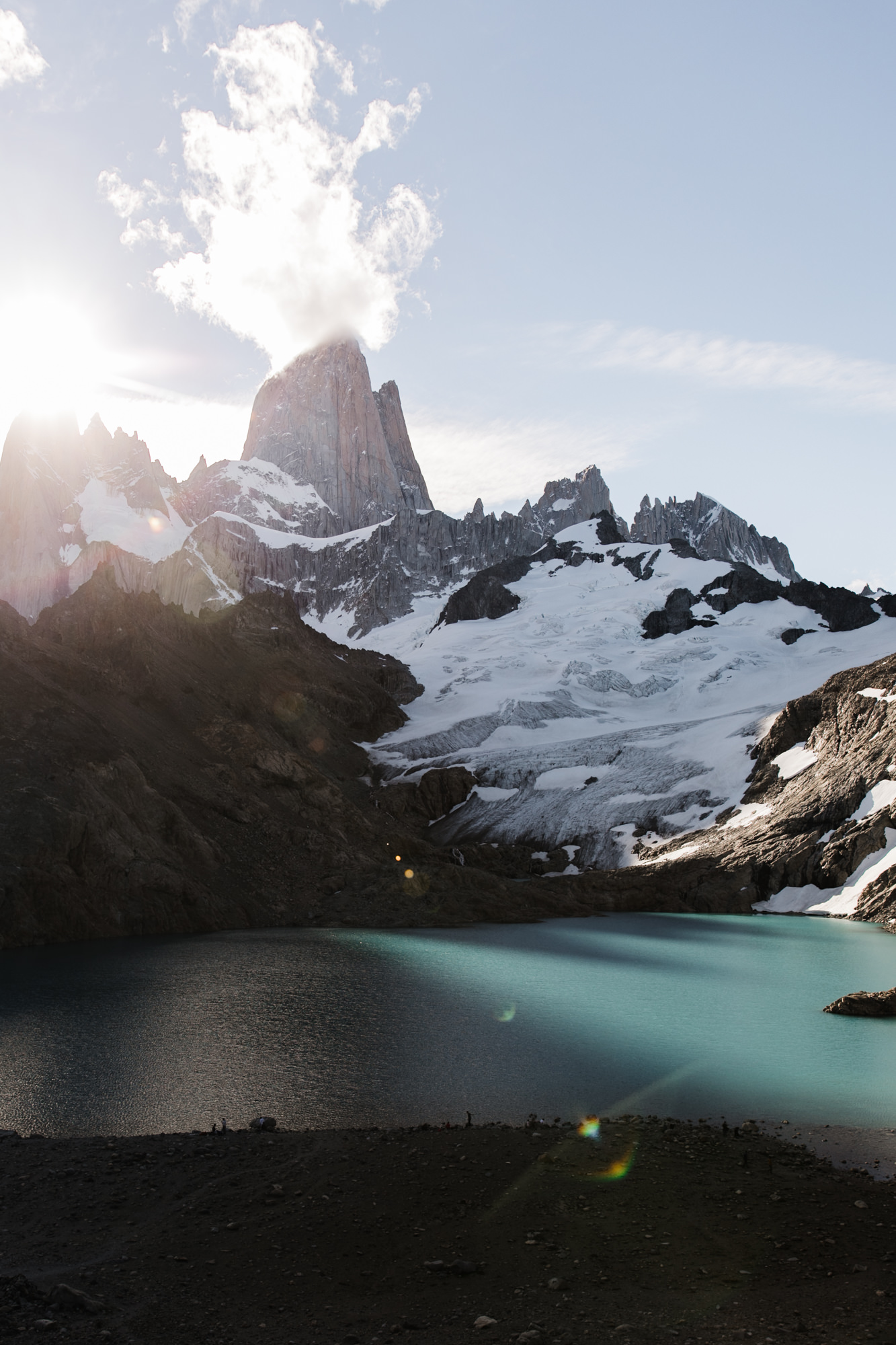 backpacking near Fitz Roy in Patagonia | Camp Poincenot + Lago De Los Tres | adventure elopement inspiration | the hearnes adventure wedding photography
