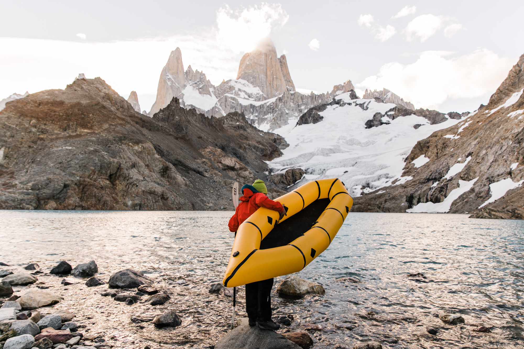 backpacking near Fitz Roy in Patagonia | Camp Poincenot + Lago De Los Tres | adventure elopement inspiration | the hearnes adventure wedding photography