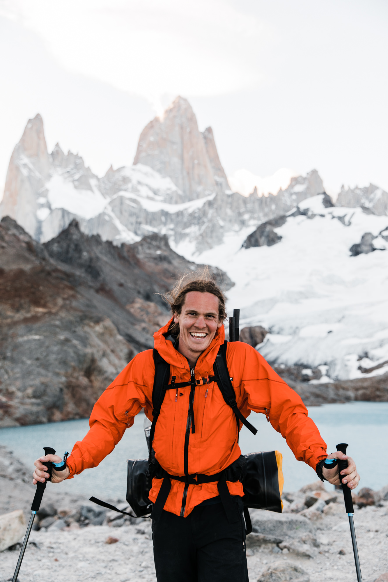 backpacking near Fitz Roy in Patagonia | Camp Poincenot + Lago De Los Tres | adventure elopement inspiration | the hearnes adventure wedding photography