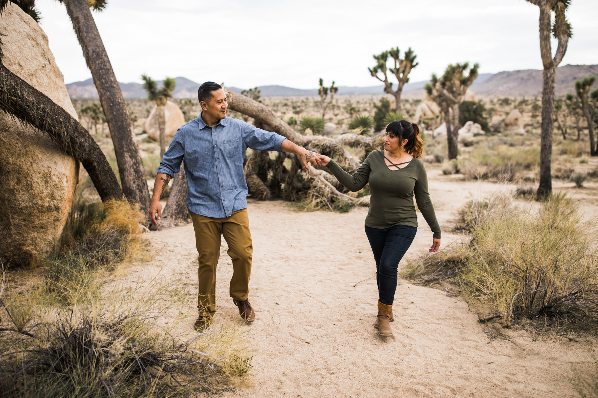 tamara + jerry's joshua tree national park engagement session | desert elopement inspiration | the hearnes adventure wedding photography | www.thehearnes.com