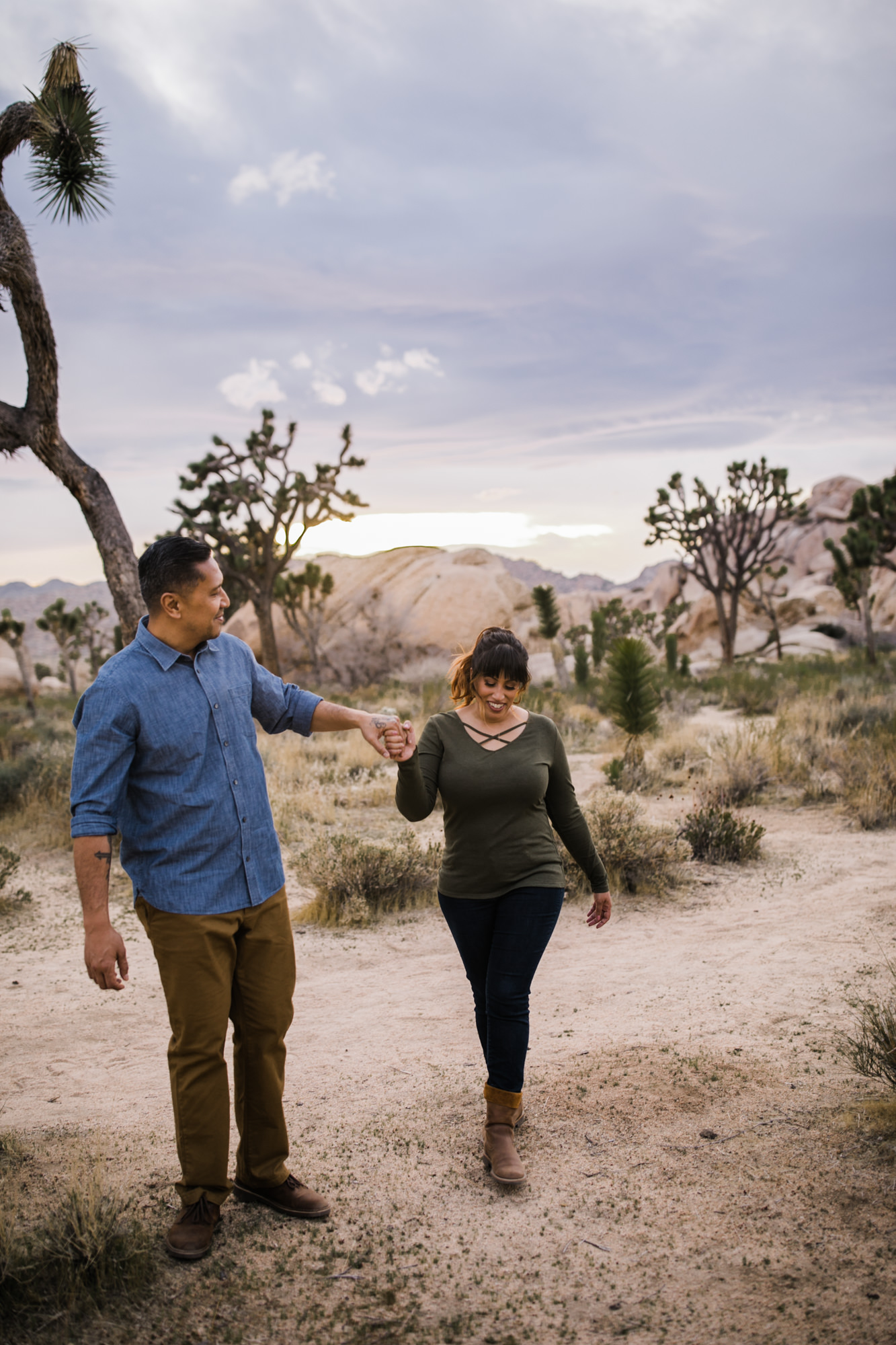 tamara + jerry's joshua tree national park engagement session | desert elopement inspiration | the hearnes adventure wedding photography | www.thehearnes.com