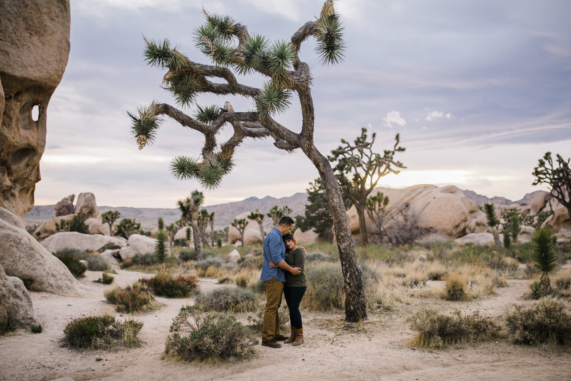 tamara + jerry's joshua tree national park engagement session | desert elopement inspiration | the hearnes adventure wedding photography | www.thehearnes.com