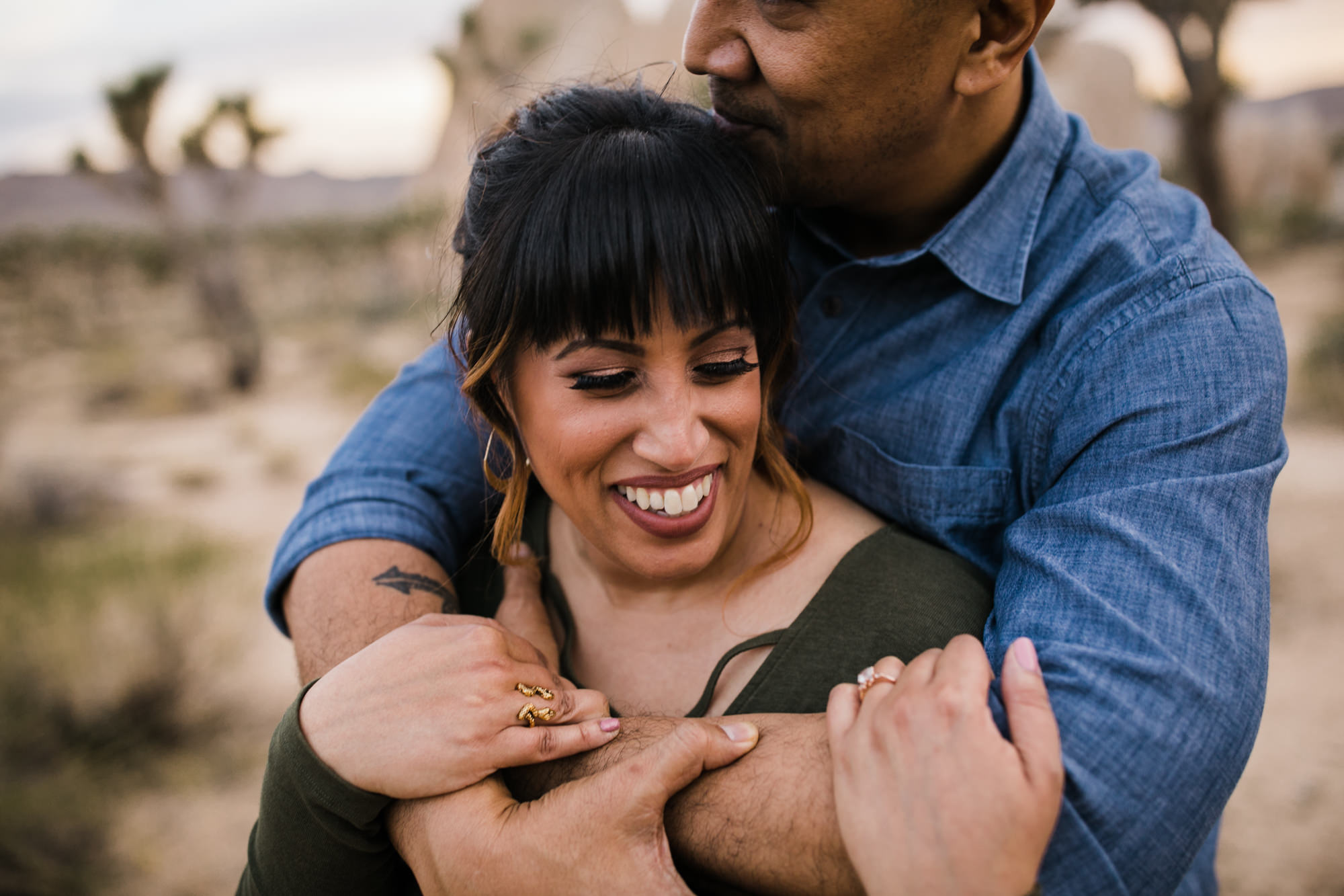 tamara + jerry's joshua tree national park engagement session | desert elopement inspiration | the hearnes adventure wedding photography | www.thehearnes.com