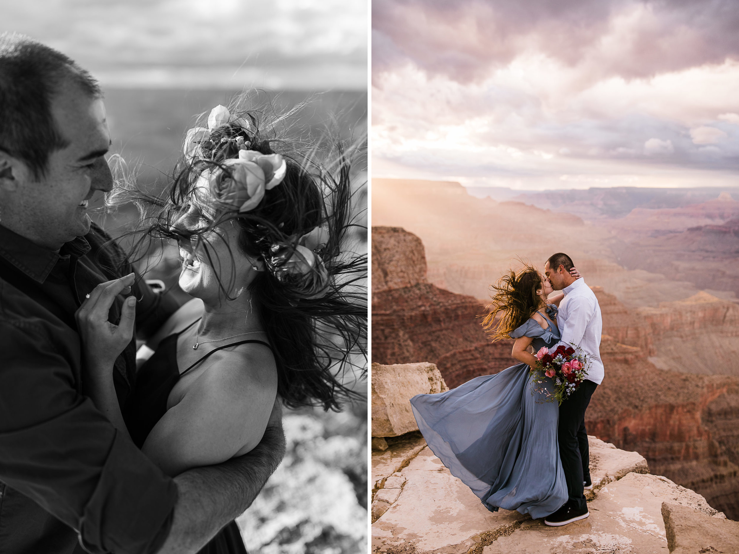 alex + stephen's grand canyon national park engagement session | desert elopement inspiration | weddings in national parks | the hearnes adventure photography | www.thehearnes.com