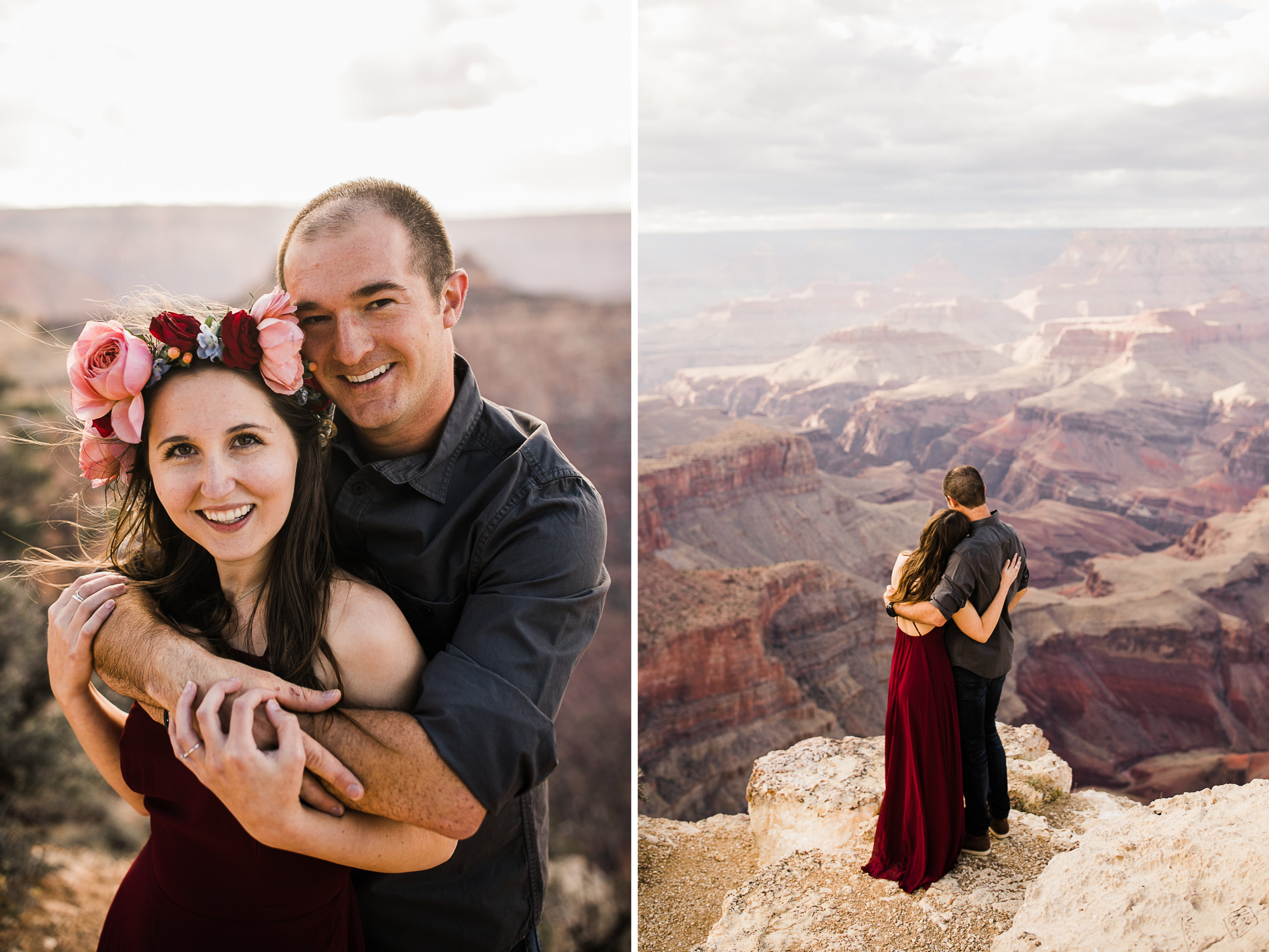 alex + stephen's grand canyon national park engagement session | desert elopement inspiration | weddings in national parks | the hearnes adventure photography | www.thehearnes.com