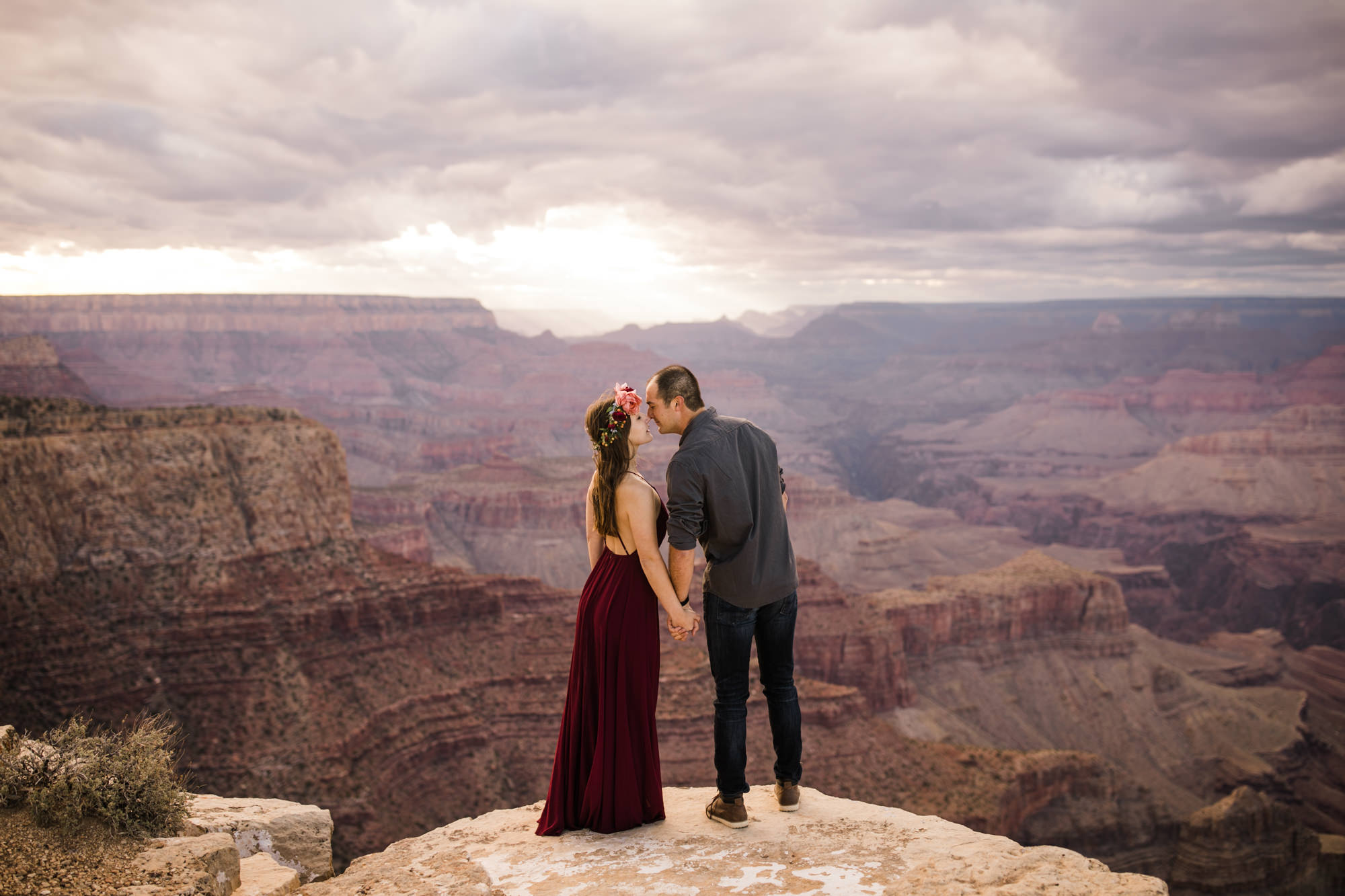 alex + stephen's grand canyon national park engagement session | desert elopement inspiration | weddings in national parks | the hearnes adventure photography | www.thehearnes.com