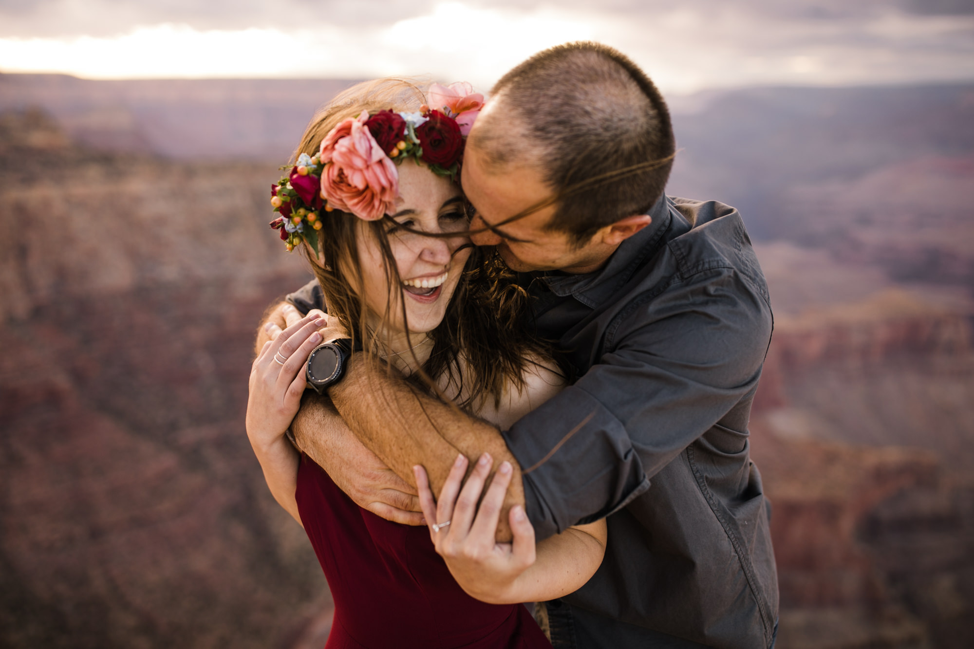 alex + stephen's grand canyon national park engagement session | desert elopement inspiration | weddings in national parks | the hearnes adventure photography | www.thehearnes.com