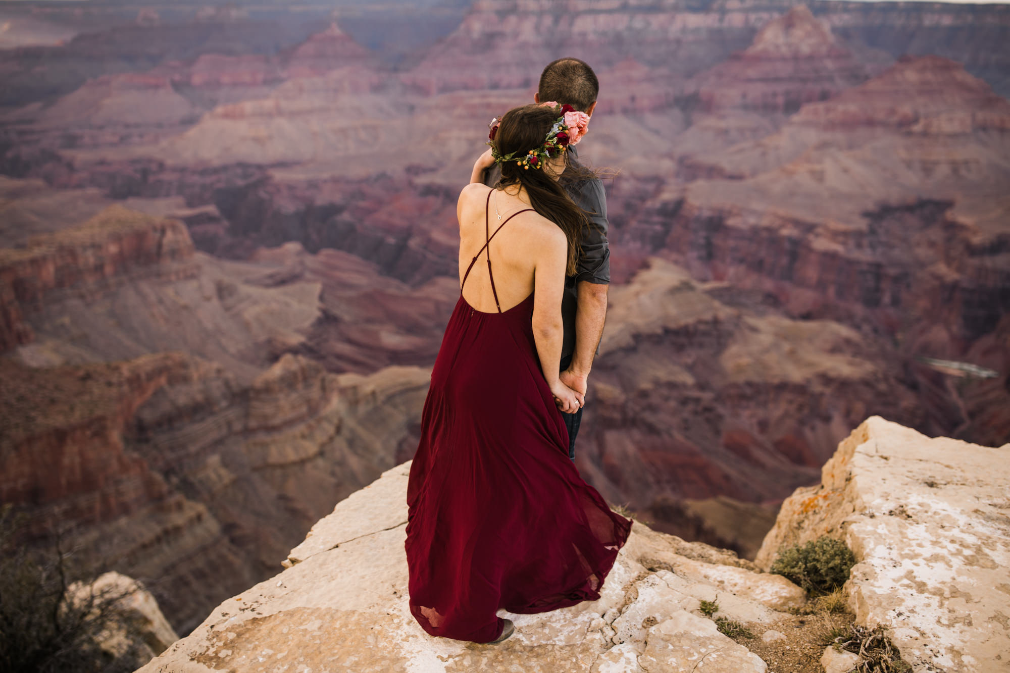 alex + stephen's grand canyon national park engagement session | desert elopement inspiration | weddings in national parks | the hearnes adventure photography | www.thehearnes.com