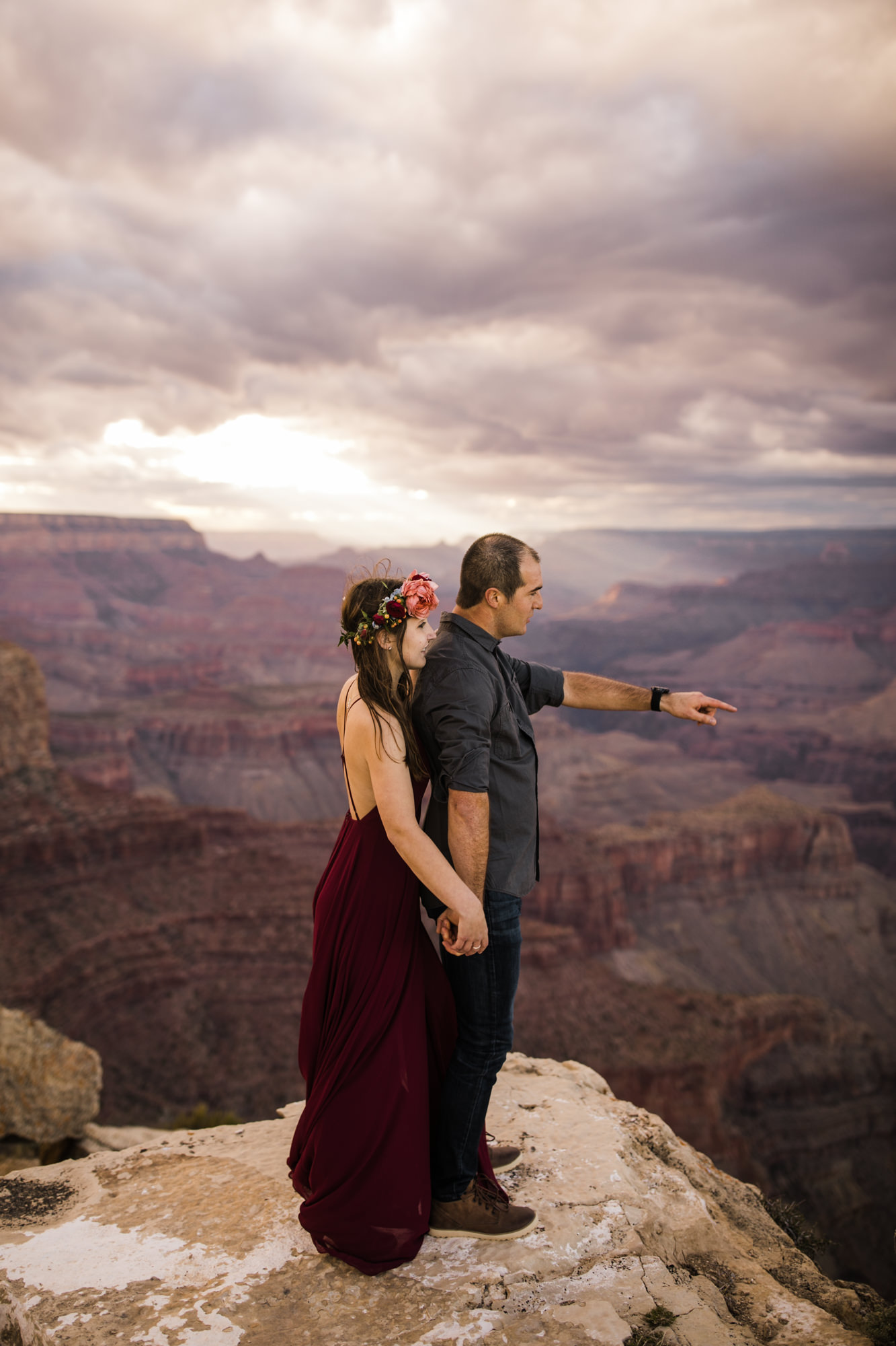 alex + stephen's grand canyon national park engagement session | desert elopement inspiration | weddings in national parks | the hearnes adventure photography | www.thehearnes.com