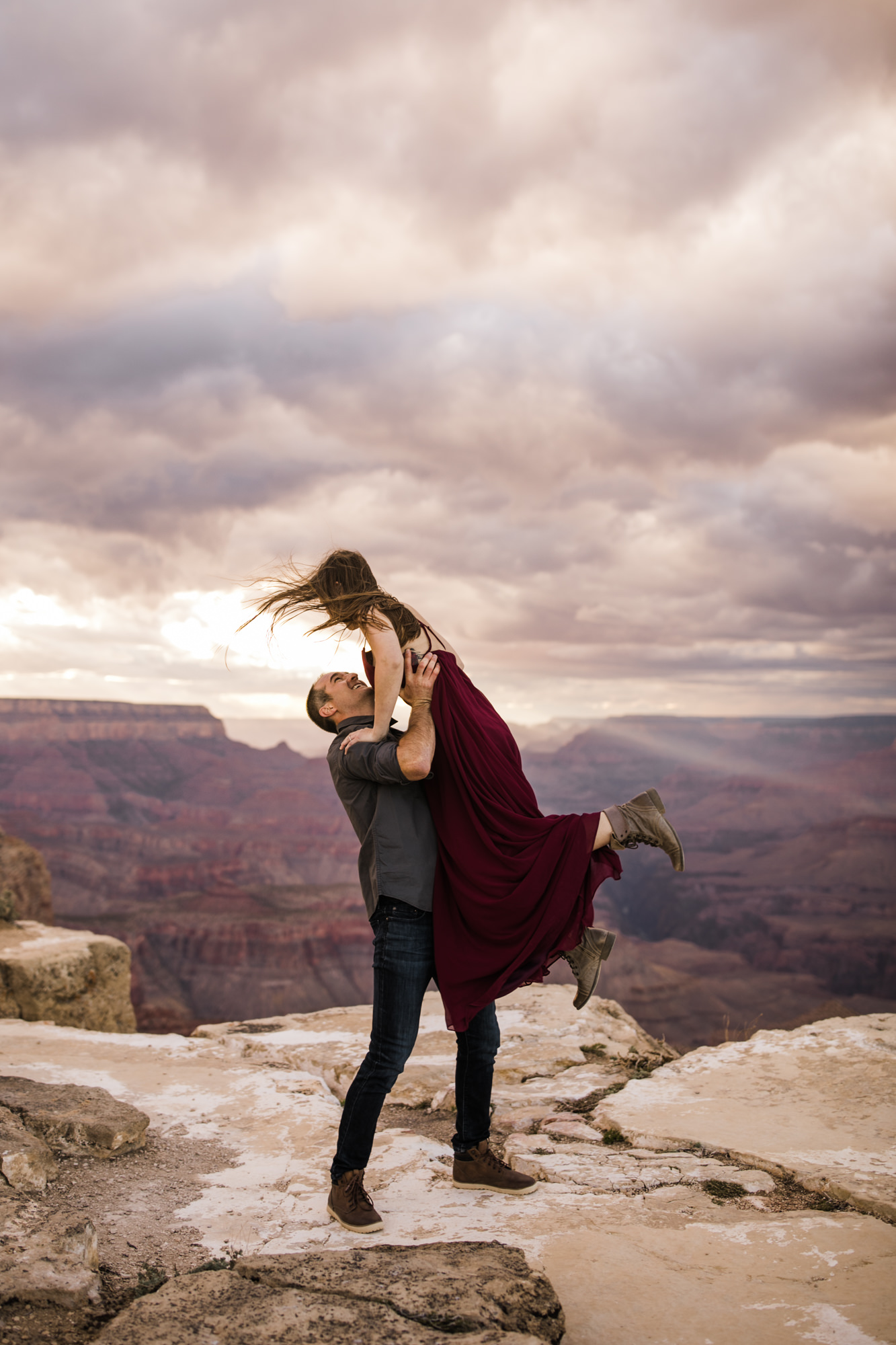 alex + stephen's grand canyon national park engagement session | desert elopement inspiration | weddings in national parks | the hearnes adventure photography | www.thehearnes.com