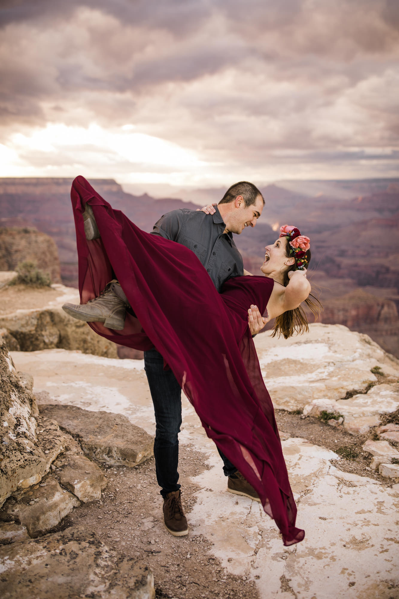 alex + stephen's grand canyon national park engagement session | desert elopement inspiration | weddings in national parks | the hearnes adventure photography | www.thehearnes.com