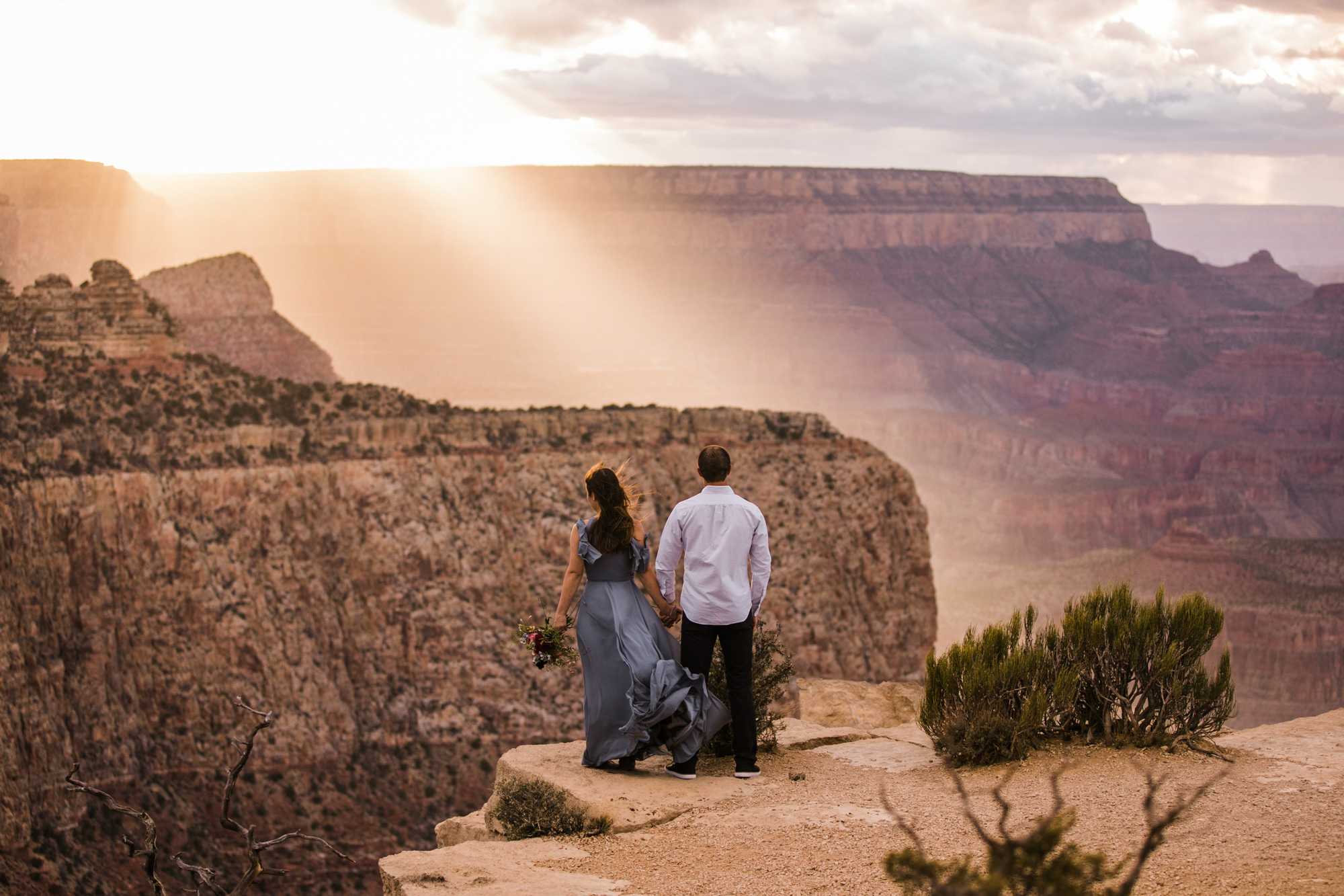 alex + stephen's grand canyon national park engagement session | desert elopement inspiration | weddings in national parks | the hearnes adventure photography | www.thehearnes.com