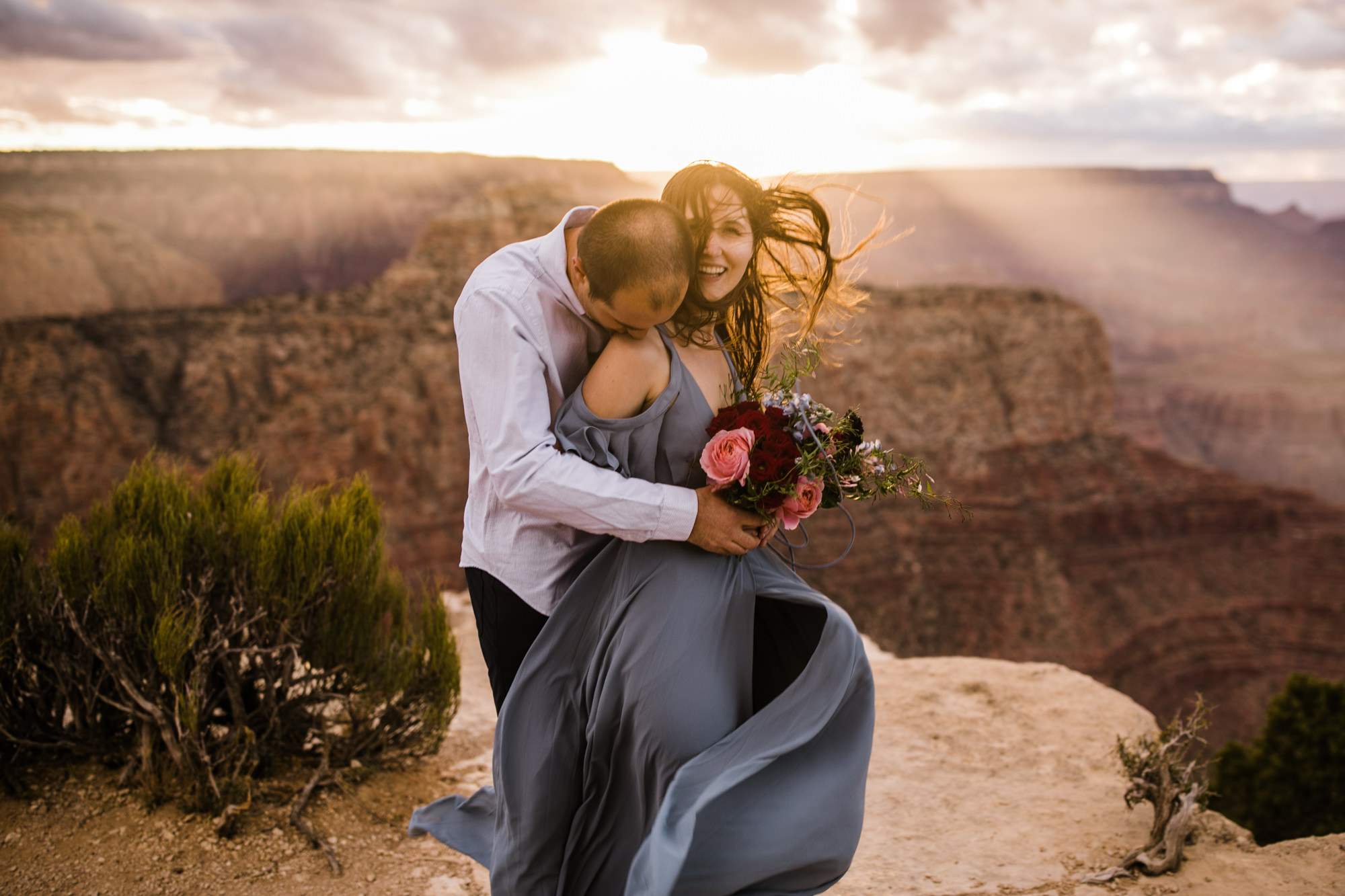 alex + stephen's grand canyon national park engagement session | desert elopement inspiration | weddings in national parks | the hearnes adventure photography | www.thehearnes.com