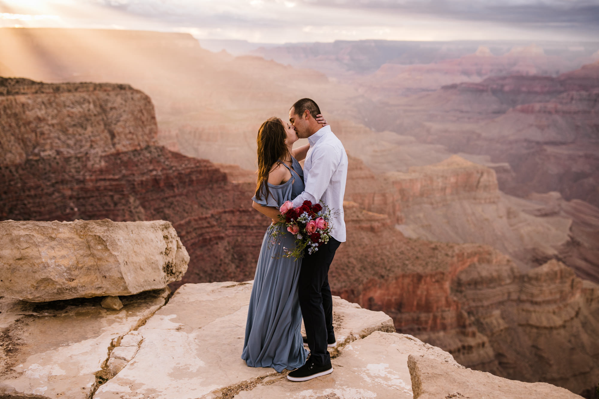 alex + stephen's grand canyon national park engagement session | desert elopement inspiration | weddings in national parks | the hearnes adventure photography | www.thehearnes.com