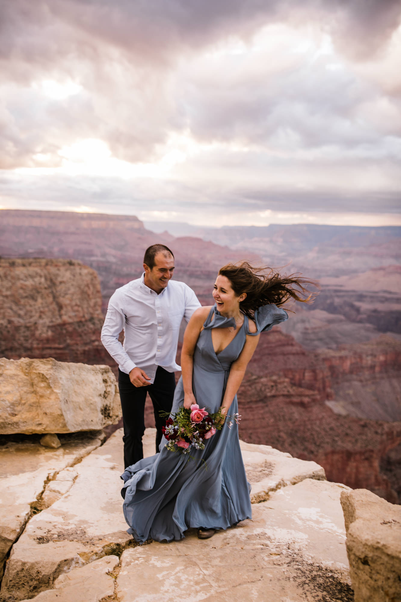 alex + stephen's grand canyon national park engagement session | desert elopement inspiration | weddings in national parks | the hearnes adventure photography | www.thehearnes.com