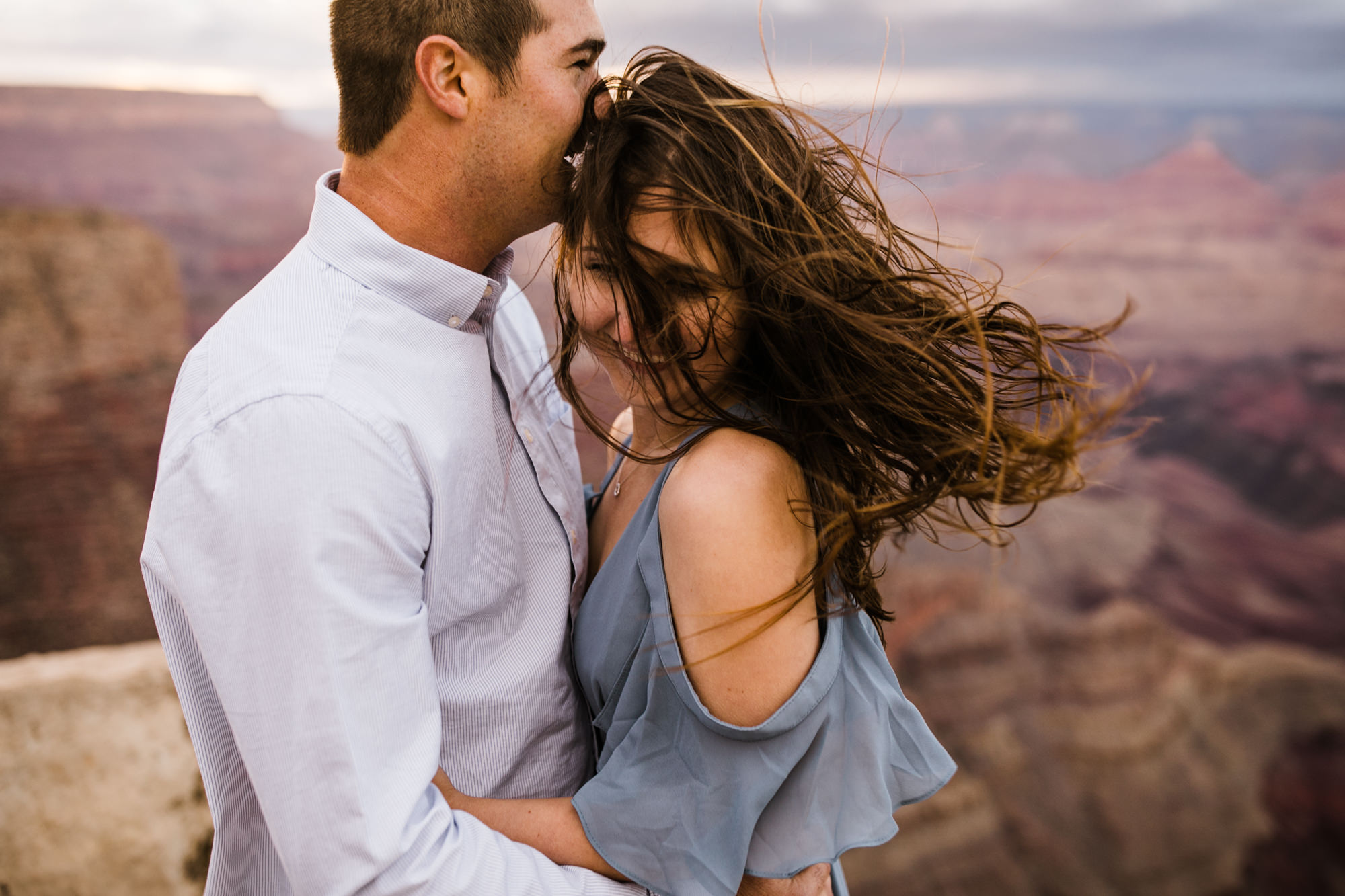 alex + stephen's grand canyon national park engagement session | desert elopement inspiration | weddings in national parks | the hearnes adventure photography | www.thehearnes.com