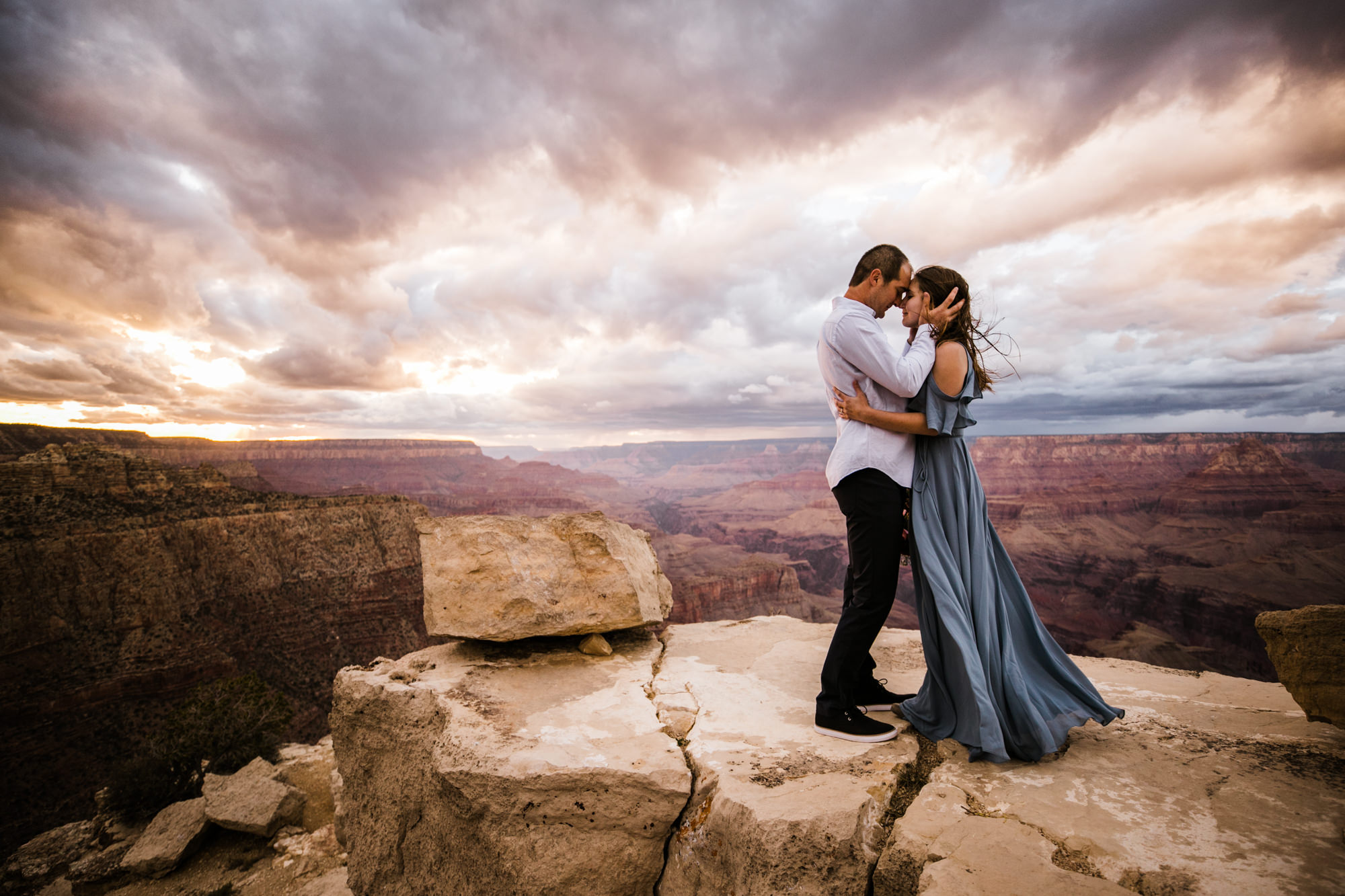 alex + stephen's grand canyon national park engagement session | desert elopement inspiration | weddings in national parks | the hearnes adventure photography | www.thehearnes.com