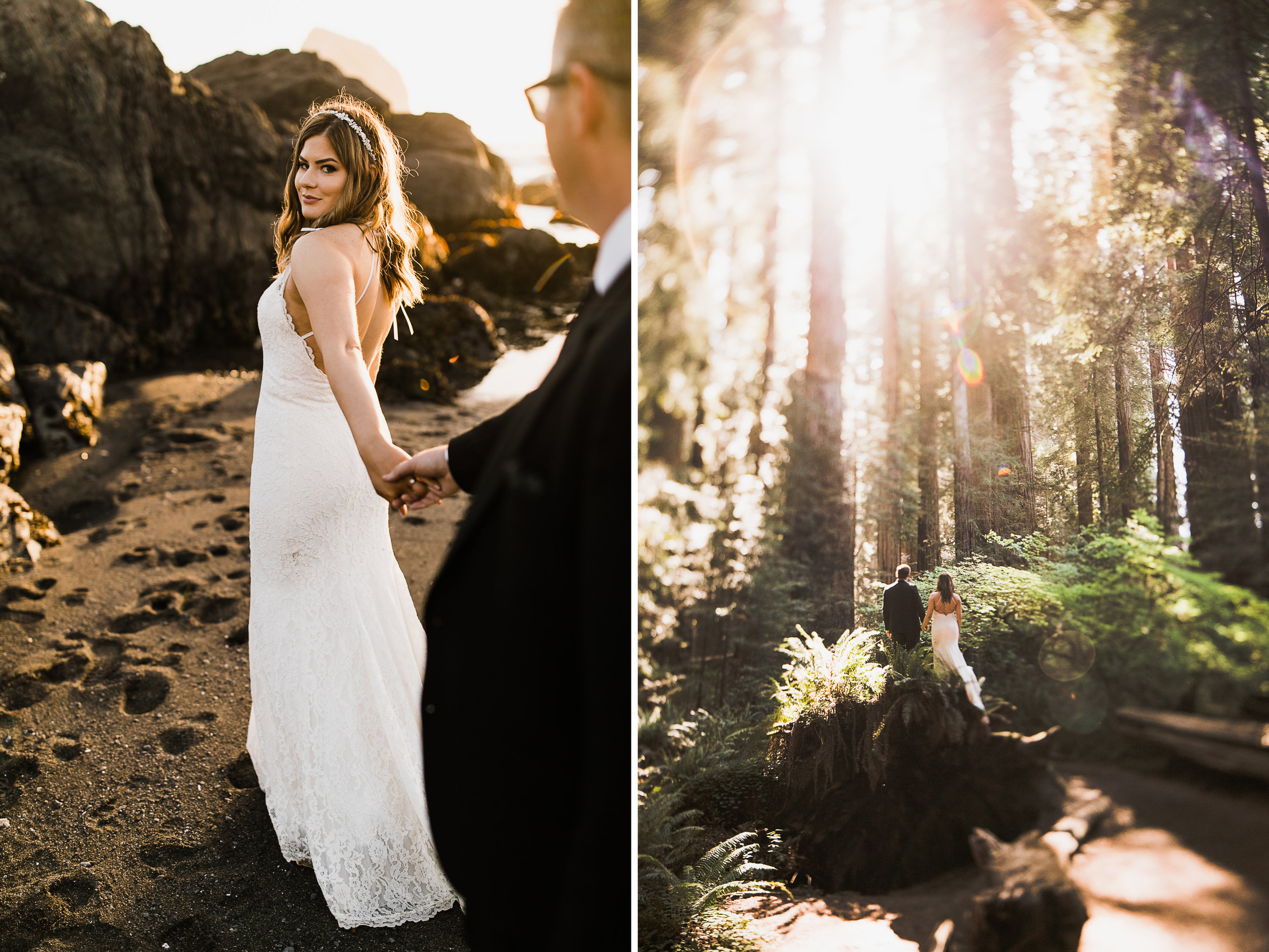 intimate wedding ceremony in the redwood forest | adventure wedding photographer | redwoods national park elopement | www.thehearnes.com