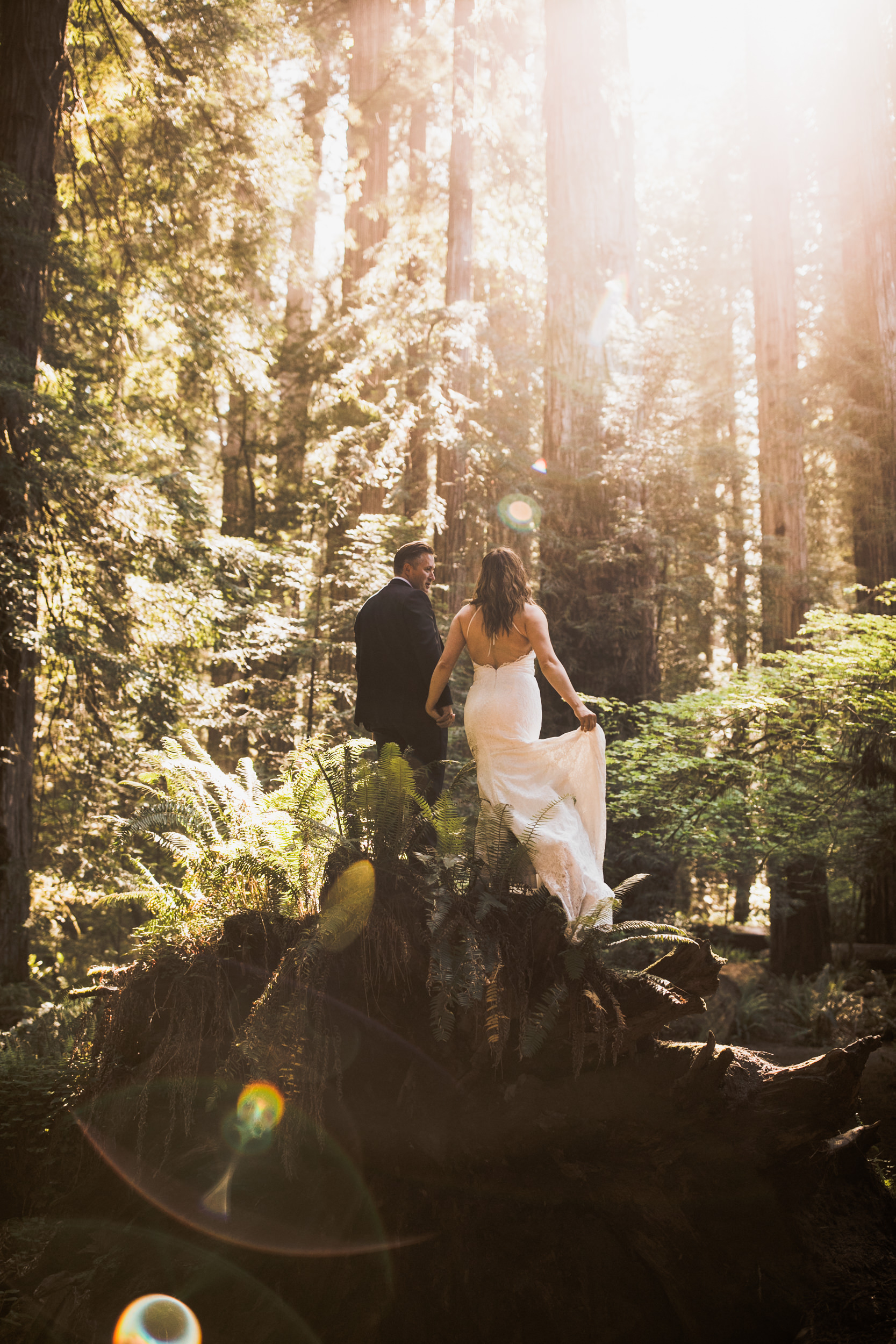 intimate wedding ceremony in the redwood forest | adventure wedding photographer | redwoods national park elopement | www.thehearnes.com