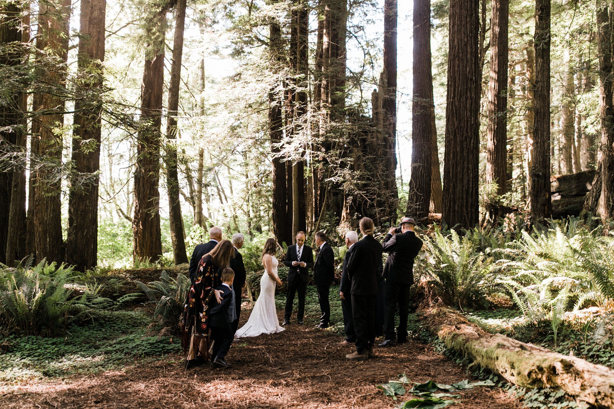 intimate wedding ceremony in the redwood forest | adventure wedding photographer | redwoods national park elopement | www.thehearnes.com