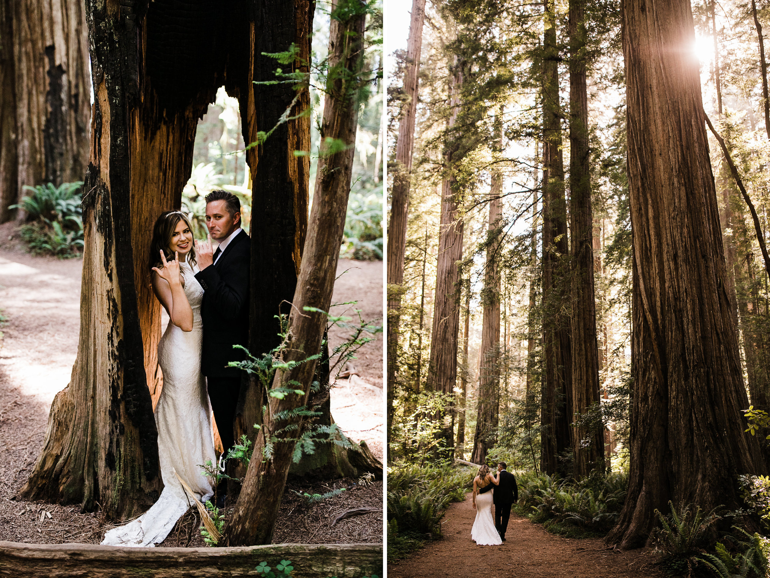 intimate wedding ceremony in the redwood forest | adventure wedding photographer | redwoods national park elopement | www.thehearnes.com