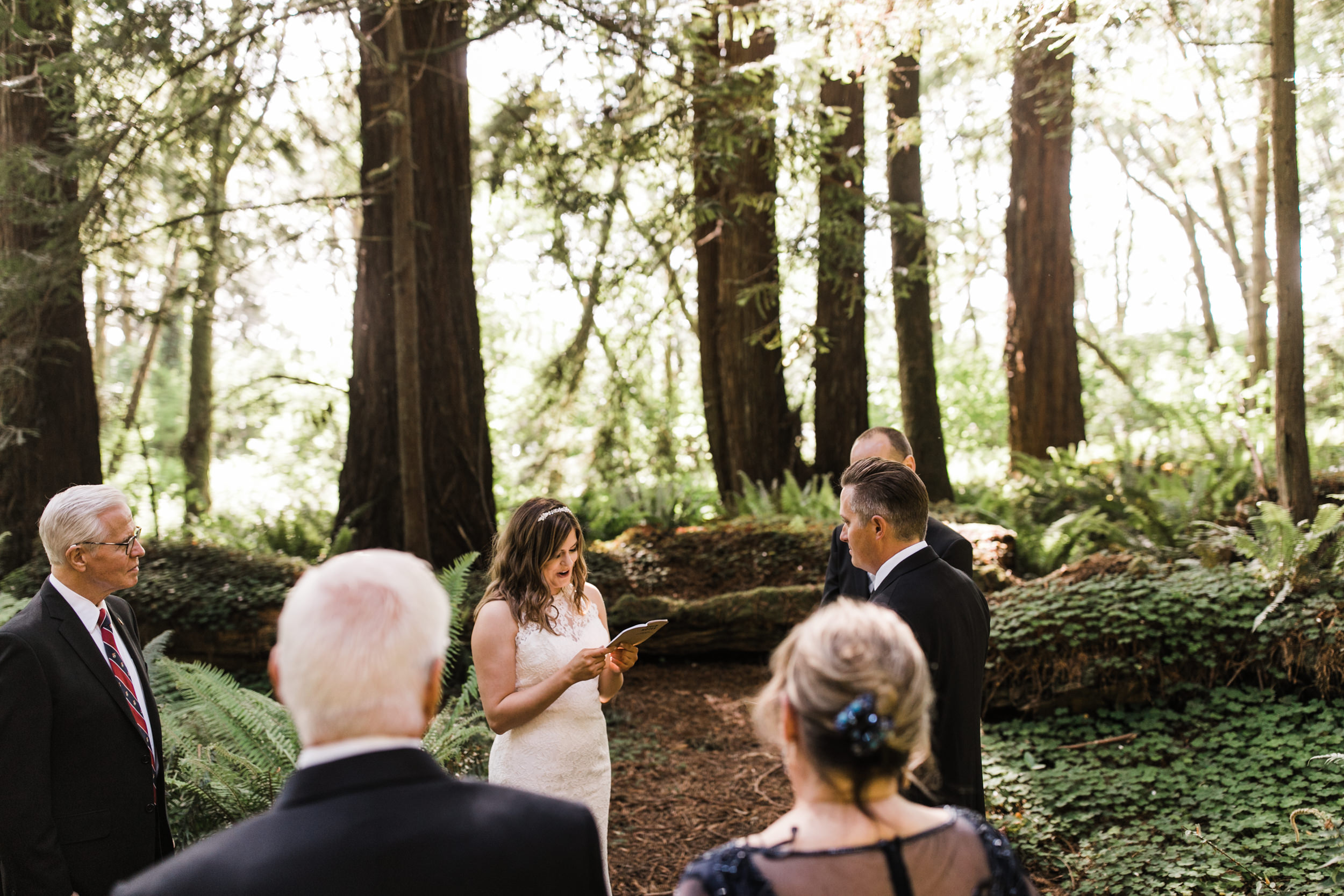 intimate wedding ceremony in the redwood forest | adventure wedding photographer | redwoods national park elopement | www.thehearnes.com