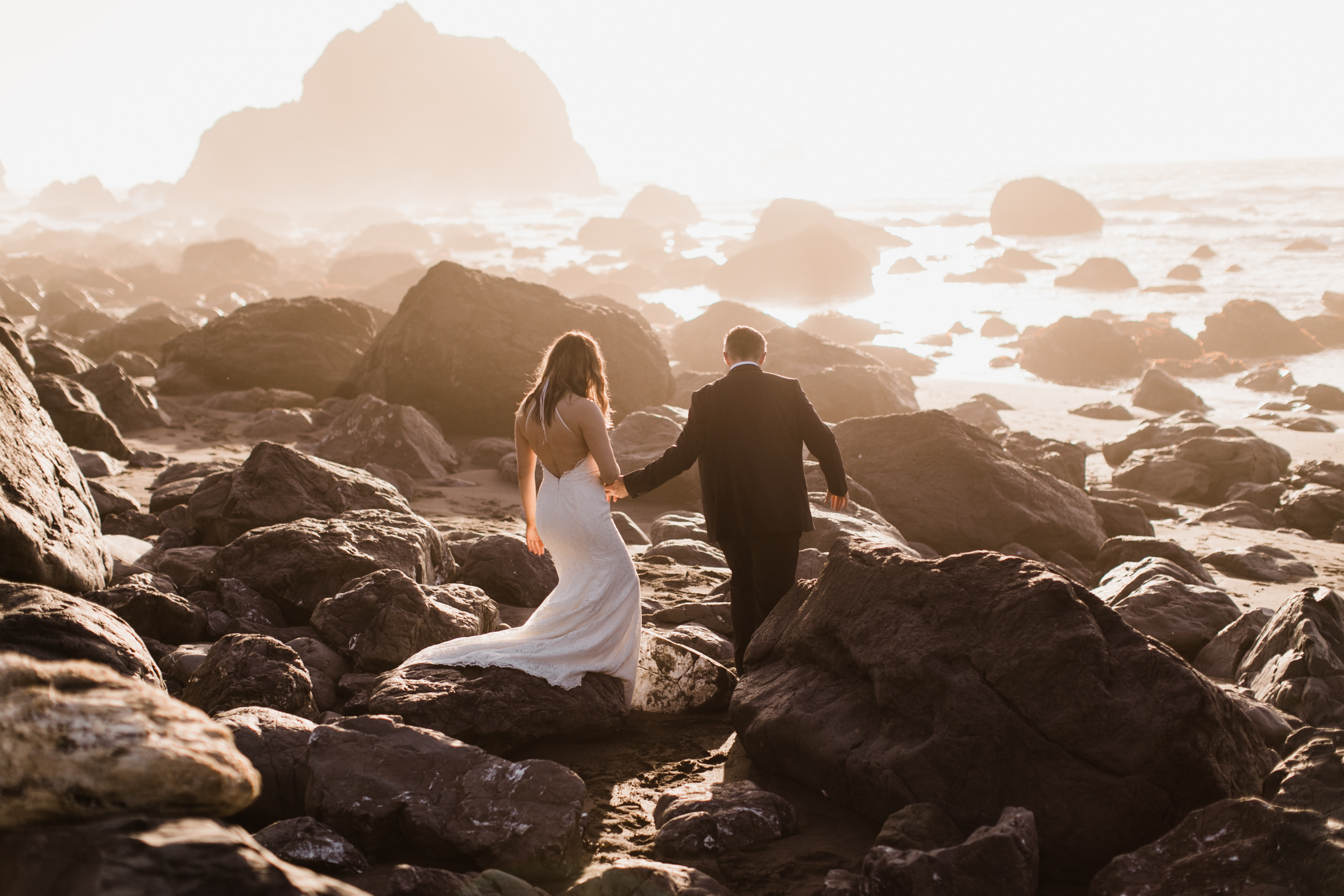 intimate wedding ceremony in the redwood forest | adventure wedding photographer | redwoods national park elopement | www.thehearnes.com