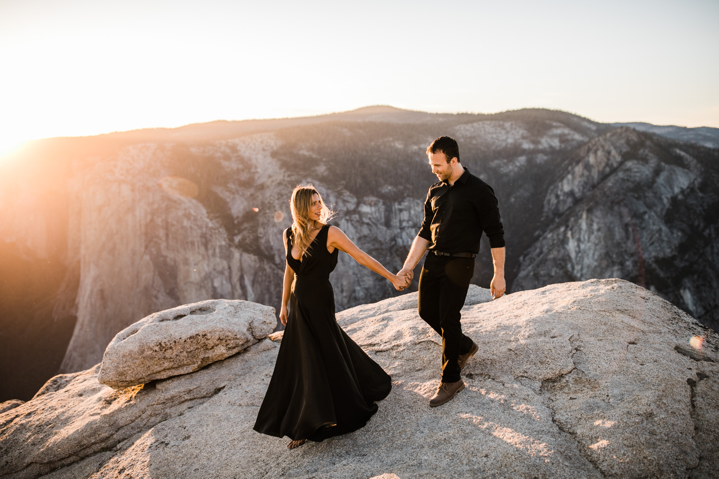 alexandra + david's destination engagement session in the mountains | yosemite elopement inspiration | taft point engagement photos | yosemite national park wedding photographer