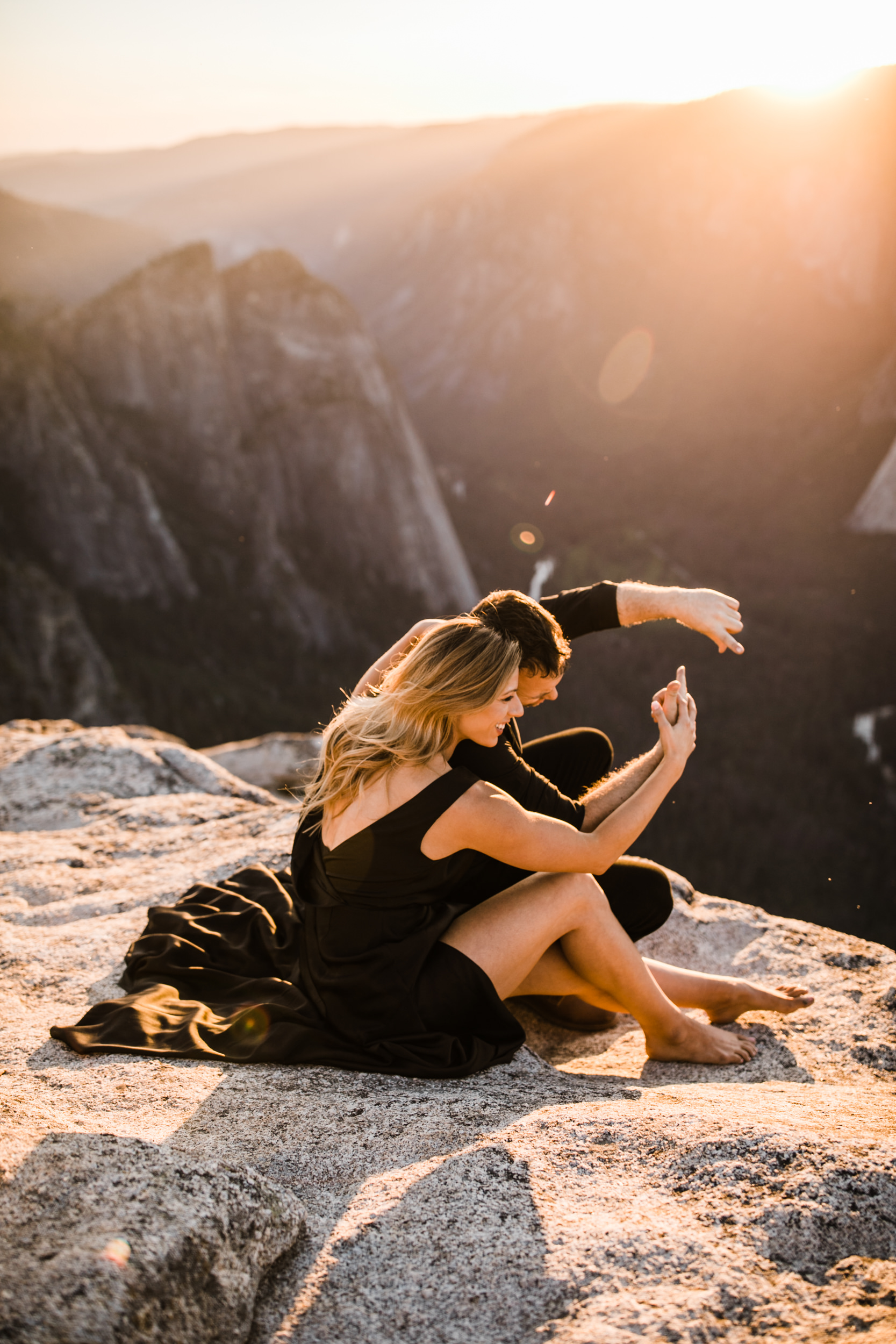 alexandra + david's destination engagement session in the mountains | yosemite elopement inspiration | taft point engagement photos | yosemite national park wedding photographer