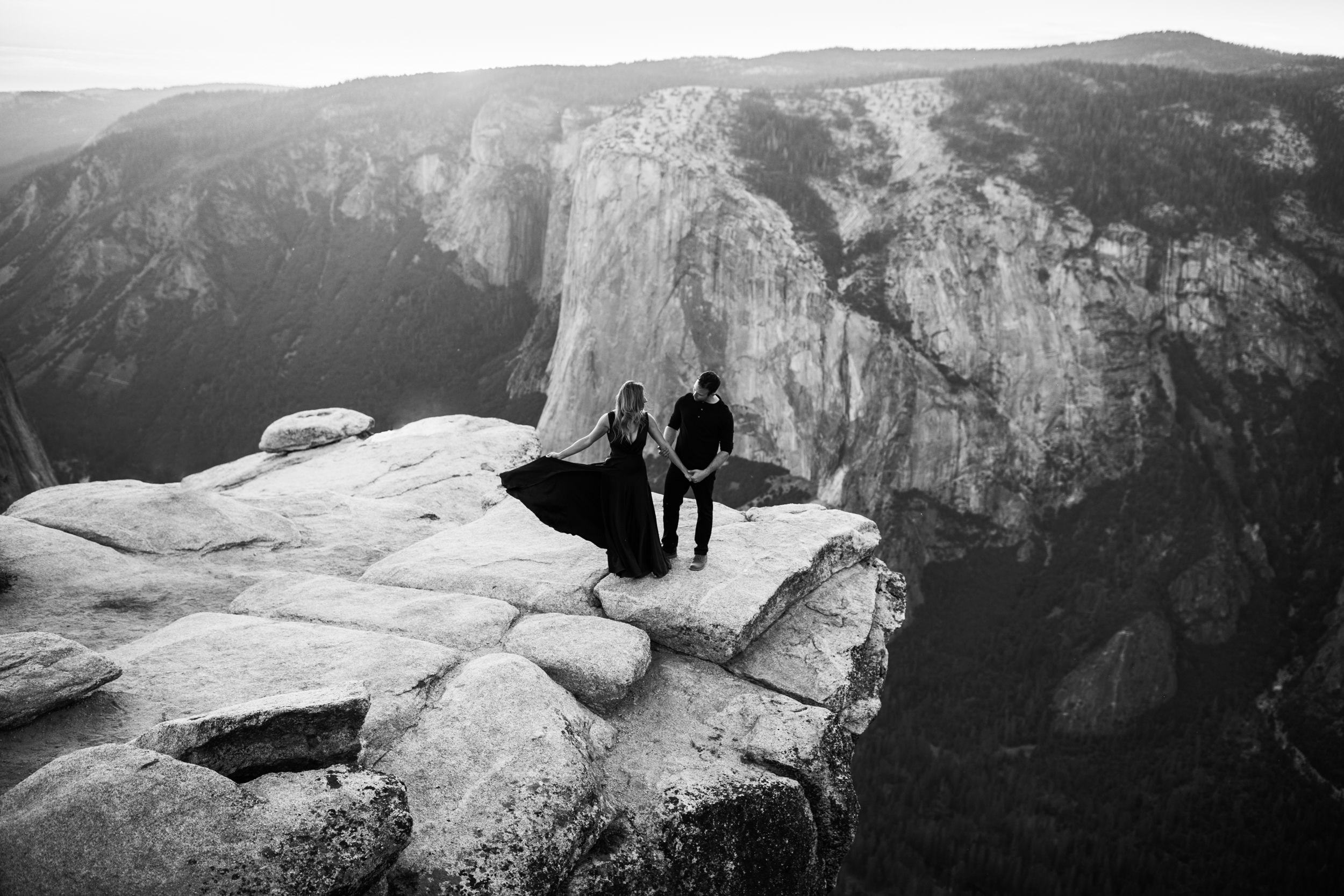 alexandra + david's destination engagement session in the mountains | yosemite elopement inspiration | taft point engagement photos | yosemite national park wedding photographer