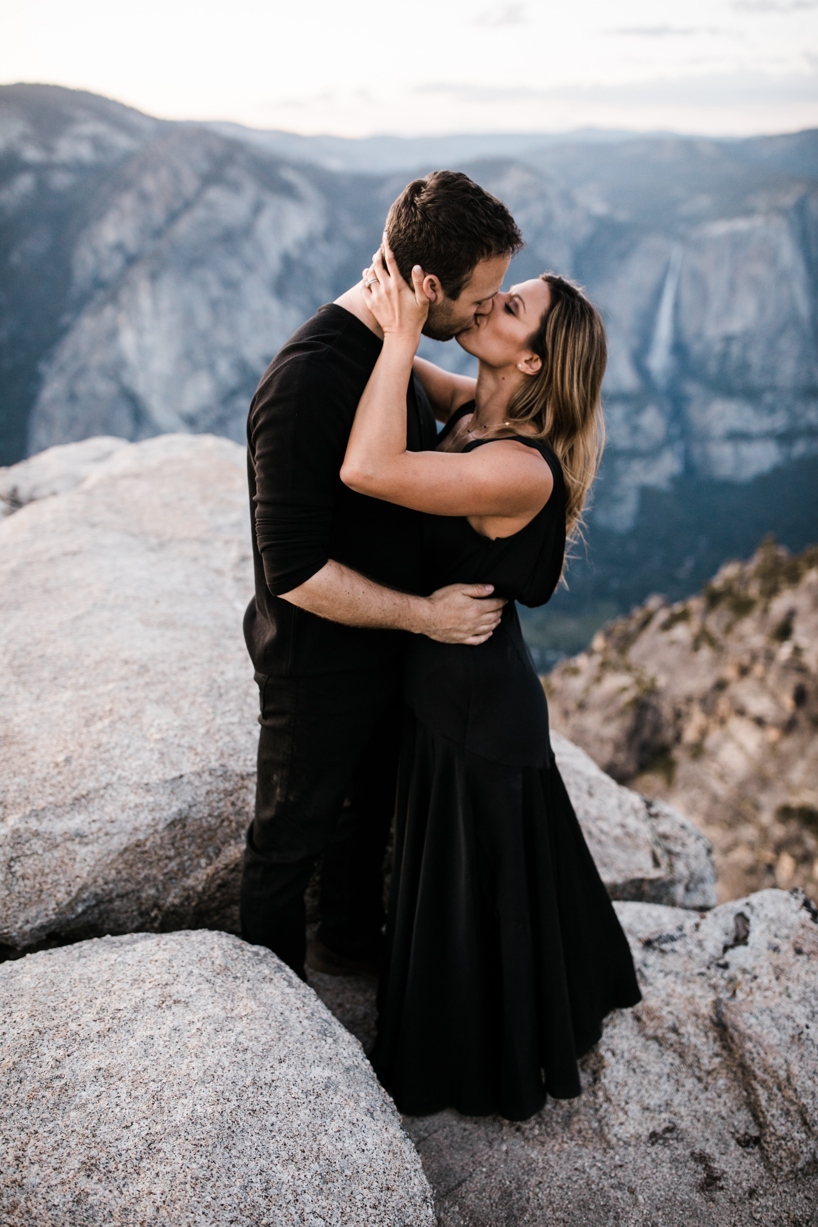 alexandra + david's destination engagement session in the mountains | yosemite elopement inspiration | taft point engagement photos | yosemite national park wedding photographer