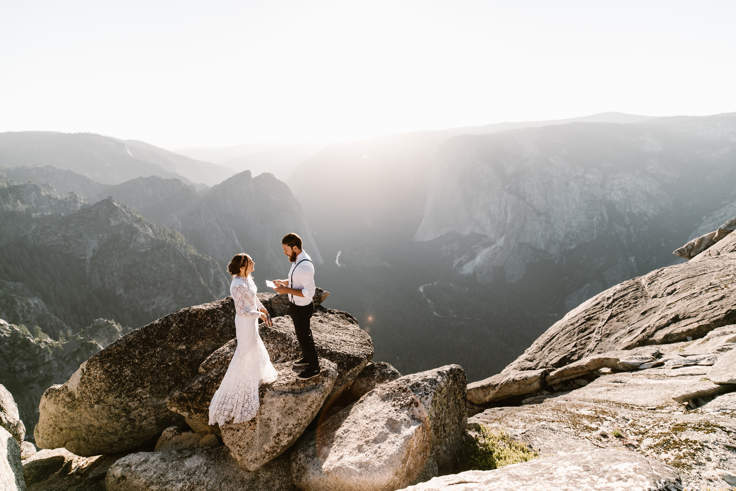 destination elopement in yosemite valley | adventure wedding portraits + romantic vows on a cliffside | national park elopement photographer | the hearnes adventure photography