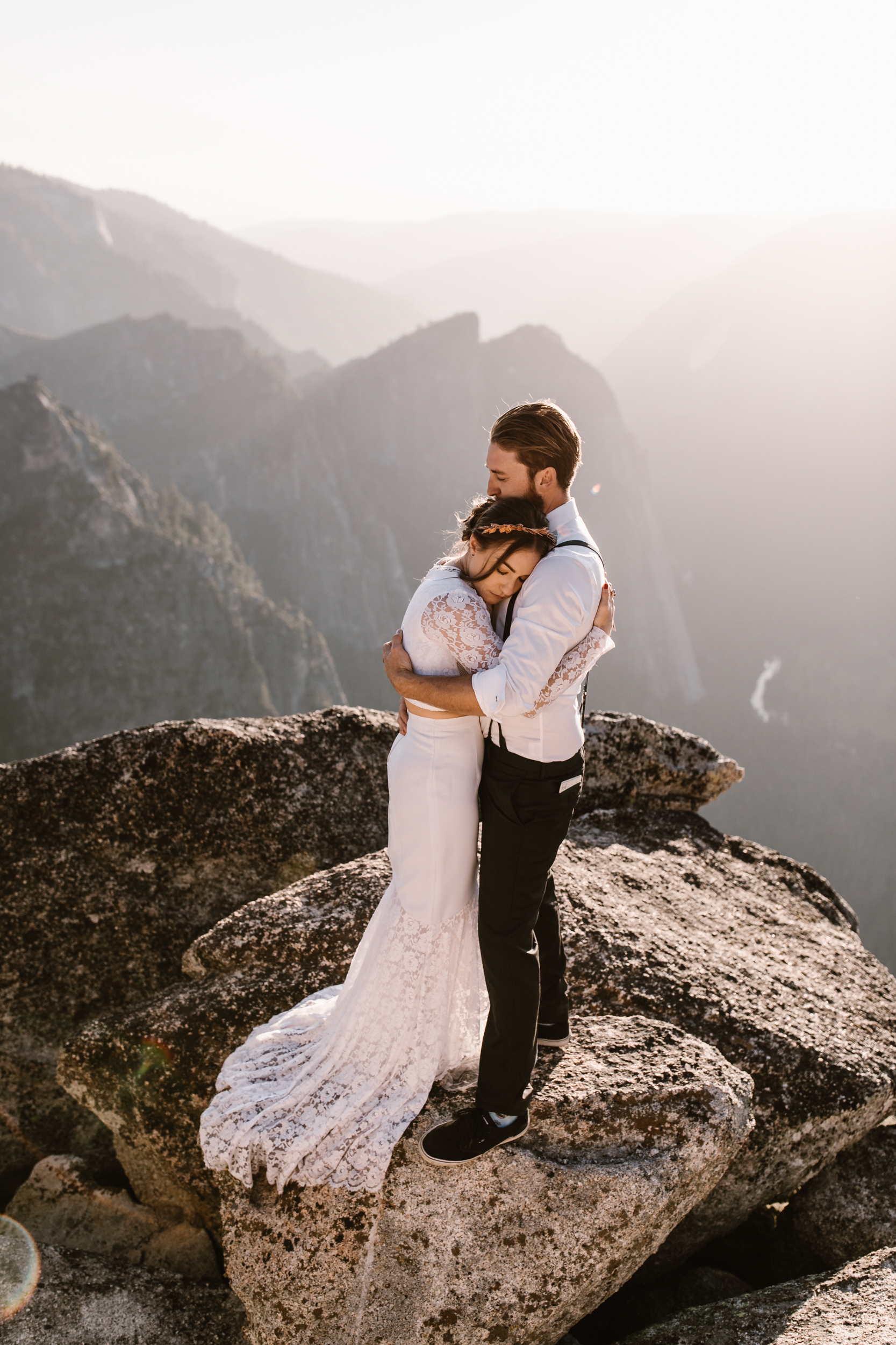 destination elopement in yosemite valley | adventure wedding portraits + romantic vows on a cliffside | national park elopement photographer | the hearnes adventure photography