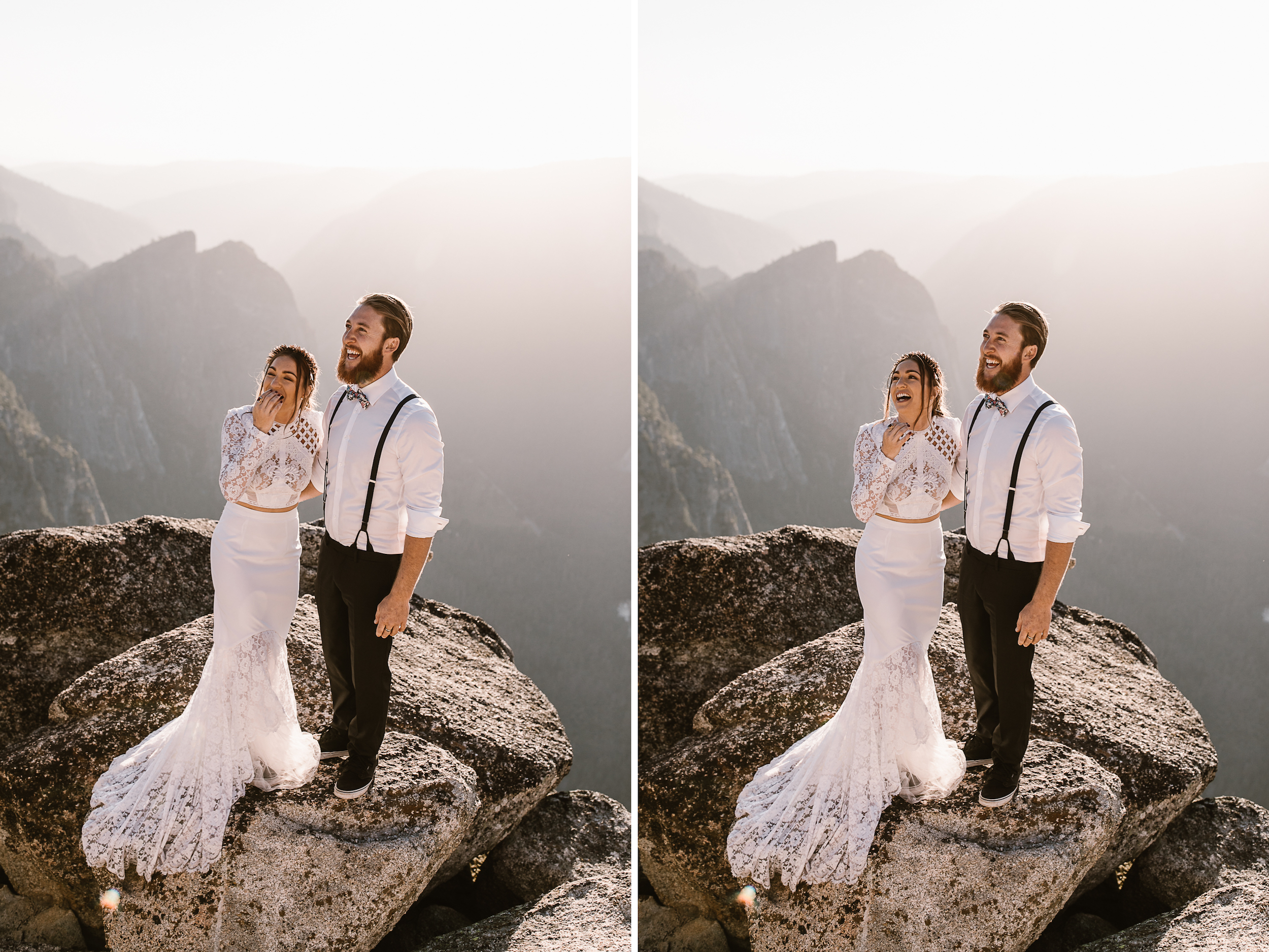 destination elopement in yosemite valley | adventure wedding portraits + romantic vows on a cliffside | national park elopement photographer | the hearnes adventure photography