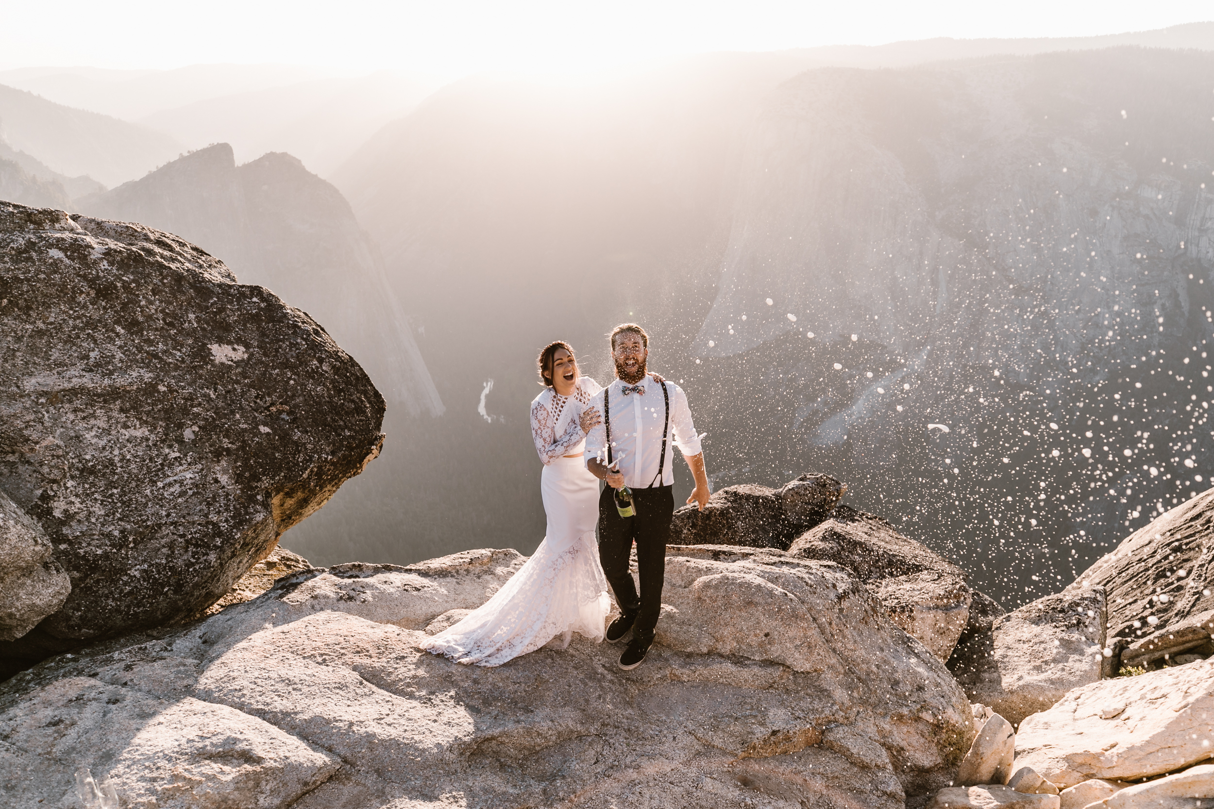 destination elopement in yosemite valley | adventure wedding portraits + romantic vows on a cliffside | national park elopement photographer | the hearnes adventure photography