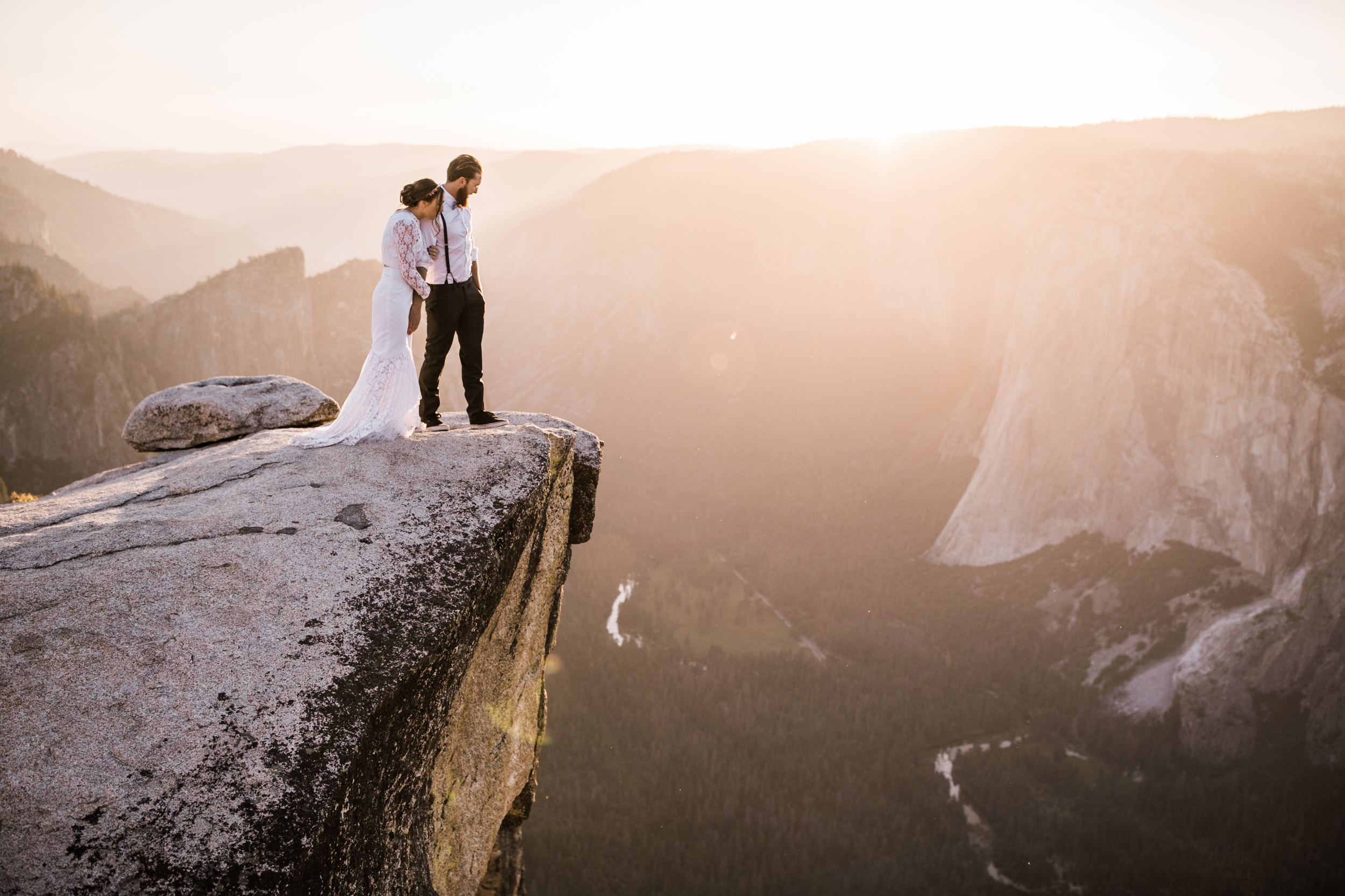 destination elopement in yosemite valley | adventure wedding portraits + romantic vows on a cliffside | national park elopement photographer | the hearnes adventure photography