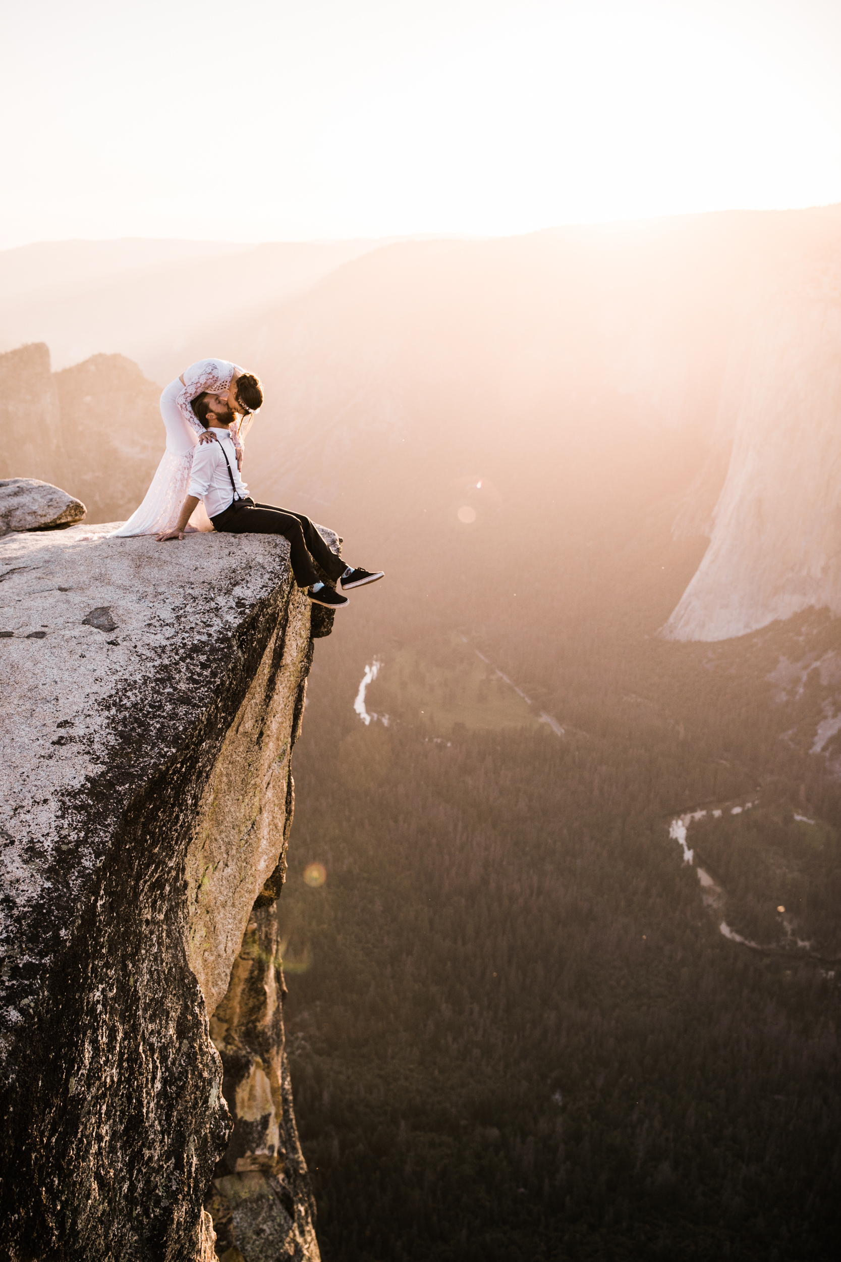 destination elopement in yosemite valley | adventure wedding portraits + romantic vows on a cliffside | national park elopement photographer | the hearnes adventure photography