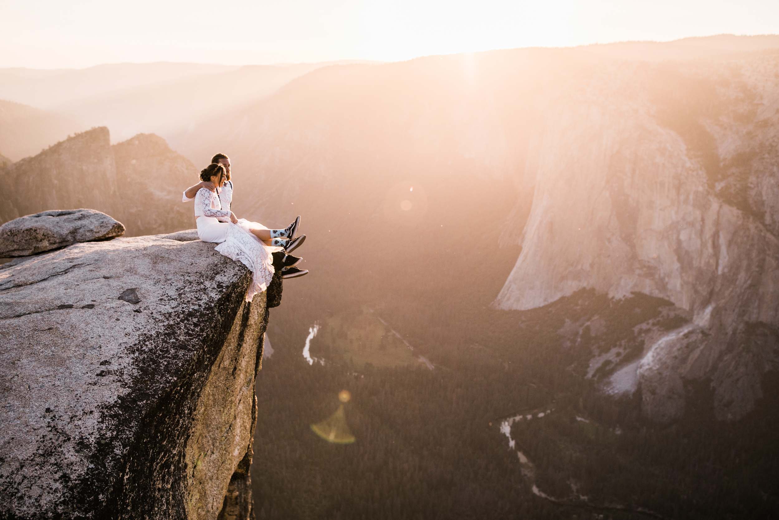 destination elopement in yosemite valley | adventure wedding portraits + romantic vows on a cliffside | national park elopement photographer | the hearnes adventure photography