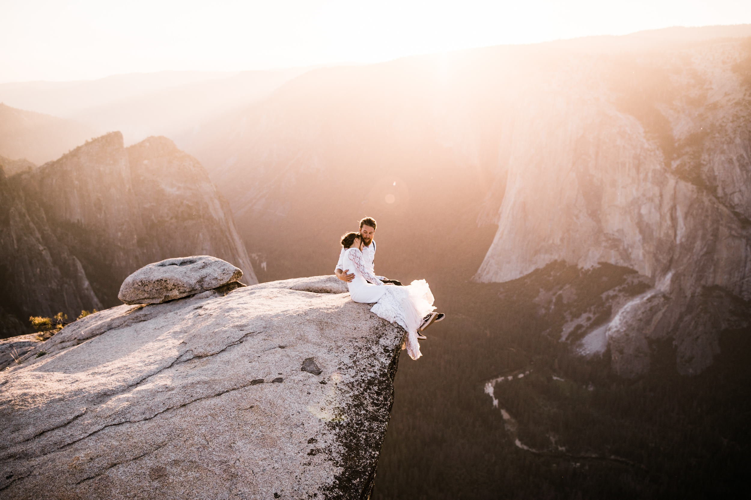 destination elopement in yosemite valley | adventure wedding portraits + romantic vows on a cliffside | national park elopement photographer | the hearnes adventure photography