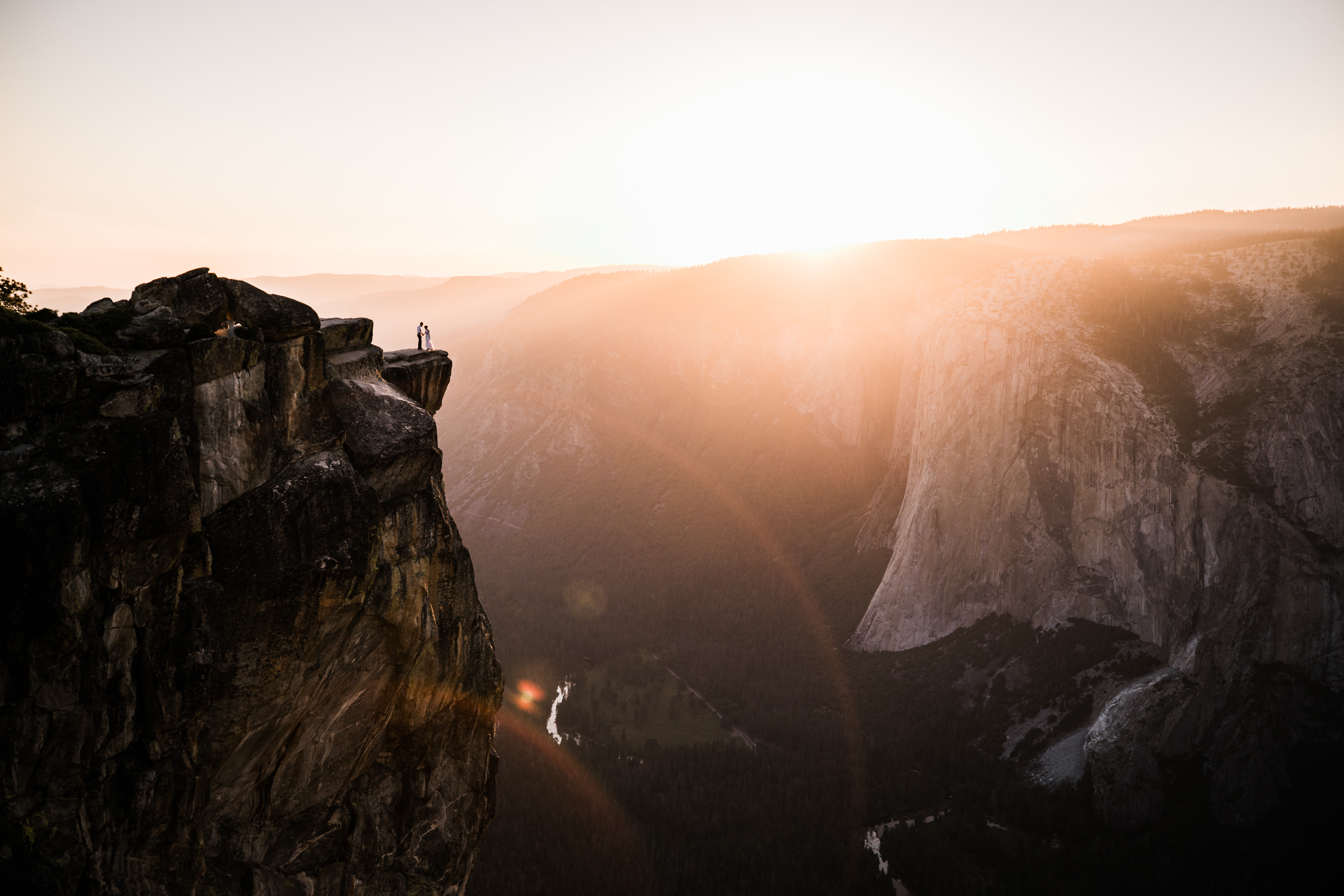 destination elopement in yosemite valley | adventure wedding portraits + romantic vows on a cliffside | national park elopement photographer | the hearnes adventure photography