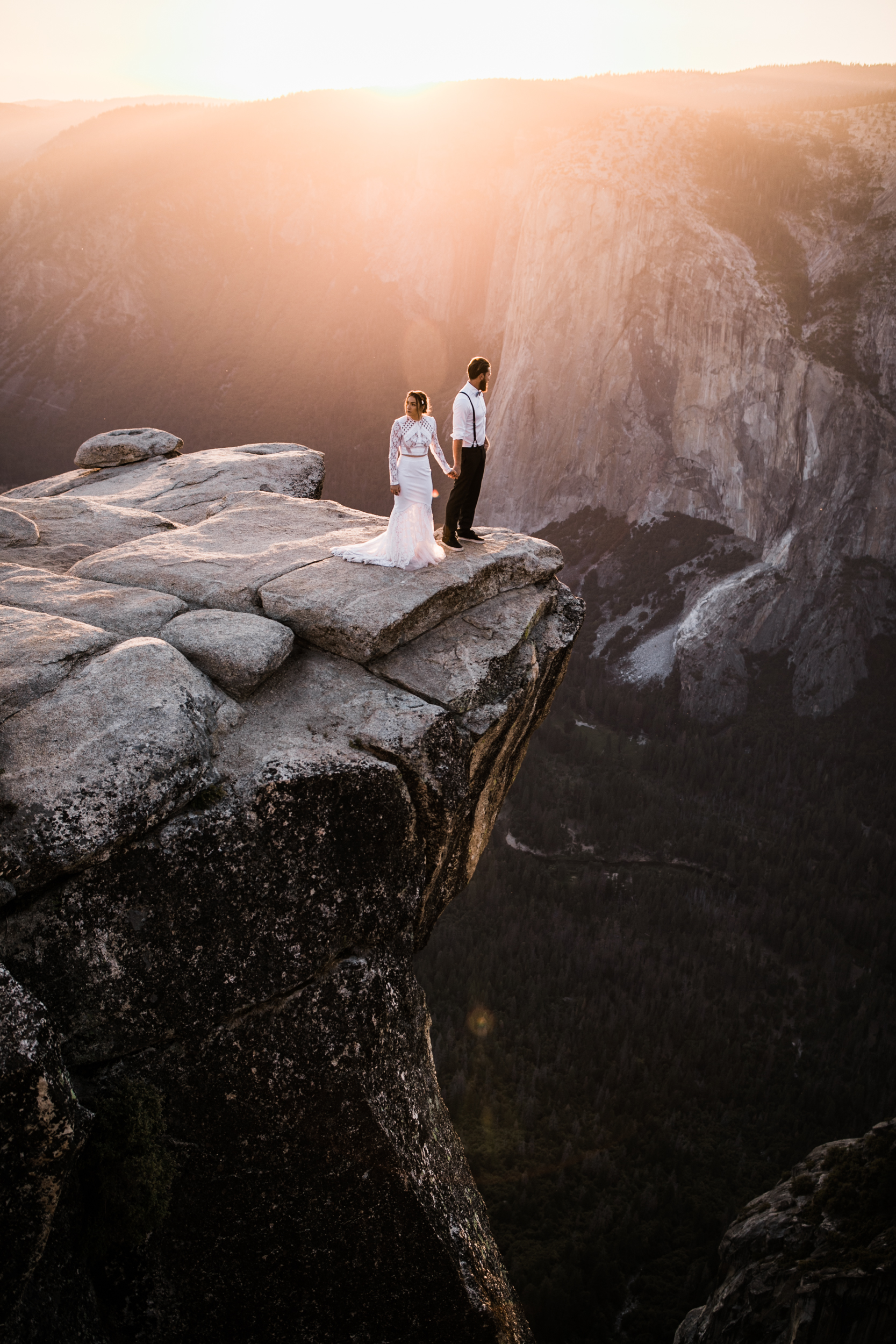 destination elopement in yosemite valley | adventure wedding portraits + romantic vows on a cliffside | national park elopement photographer | the hearnes adventure photography